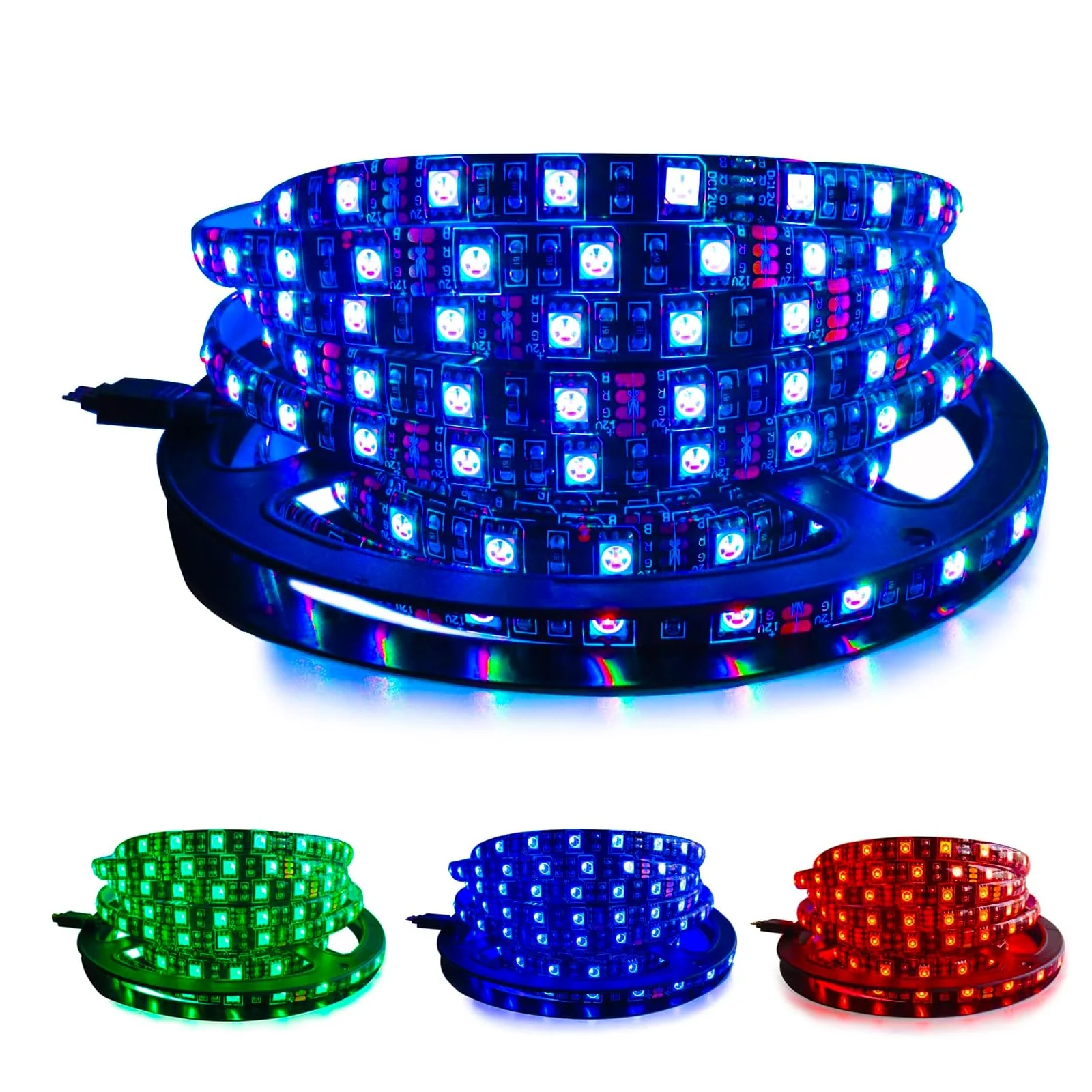 5M Black PCB 5050 RGB LED Strip Waterproof IP65 300 SMD Black PCB Board DC 12V Flexible Light RGB (Red, Green, Blue) - Image 5