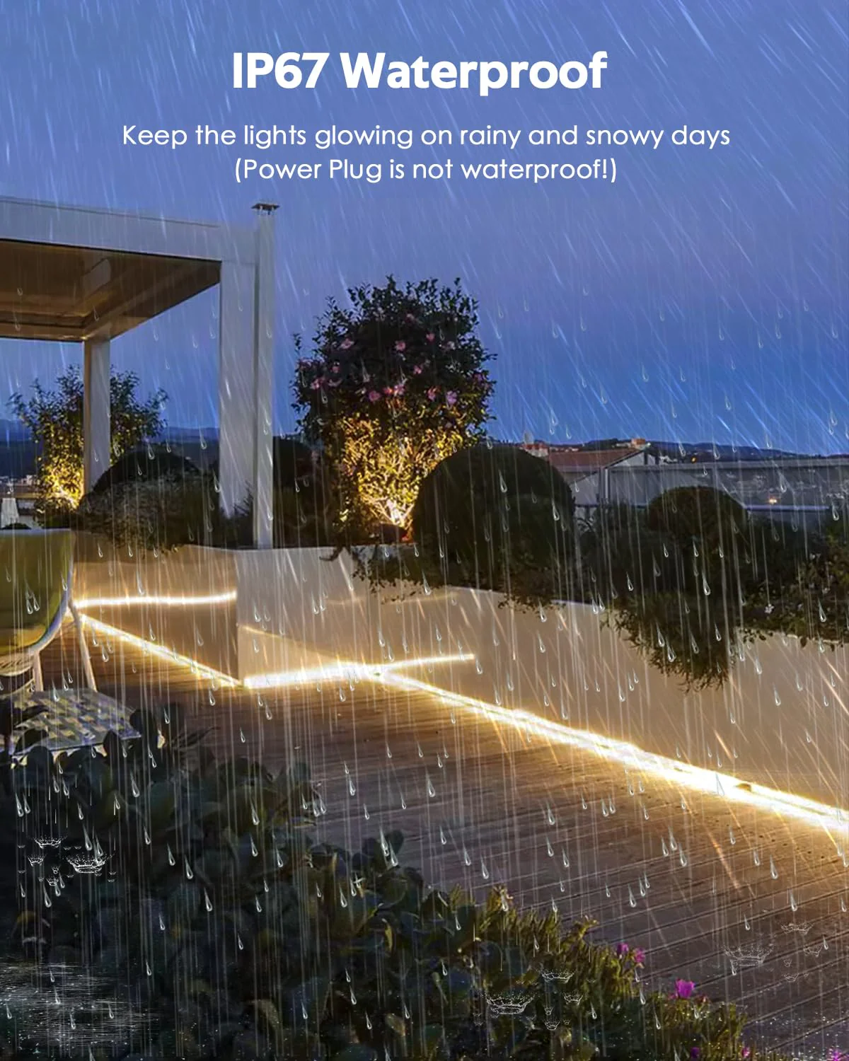 5M COB Led Strip Lights for Bedroom 16.4ft LED Rope Lights Outdoor Waterproof Warm White AC 110V ~120V Connectable Led Flexible COB Lights for Indoor Ceiling Kitchen Cabinet Closet 3000K 5M - Image 4