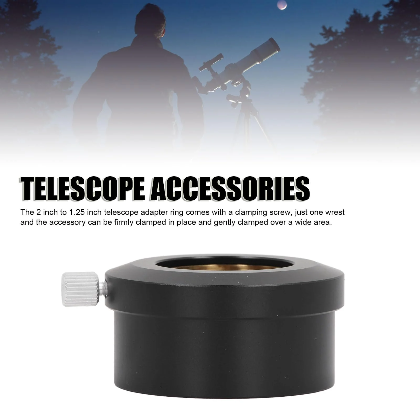 5P9981C 2 Inch to 1.25 Inch Telescope Eyepiece Adapter Ring, 2 inch to 1.25 inch Telescope Eyepiece Mount Adapter, 2" Eyepiece Adapter for 1.25" Mount of Telescope, M48x0.75mm Thread - Image 2