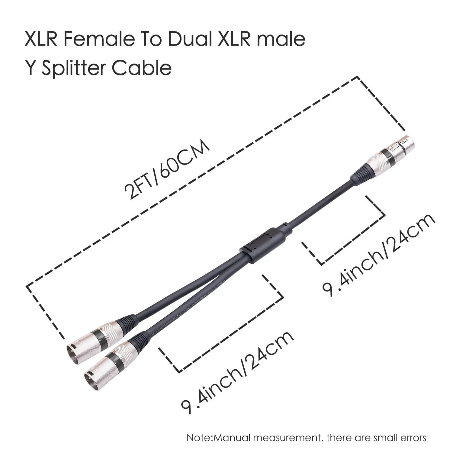 5Pack 5 Color 1.5FT XLR Female to Dual Male Y Splitter Cable, Female to 2 Male 3Pin-XLR Y Cable,Splitter 3Pin 1 F to 2 M for Micphone Mixer 1 XLR F To 2 XLR M 1.5FT 5Pack - Image 5