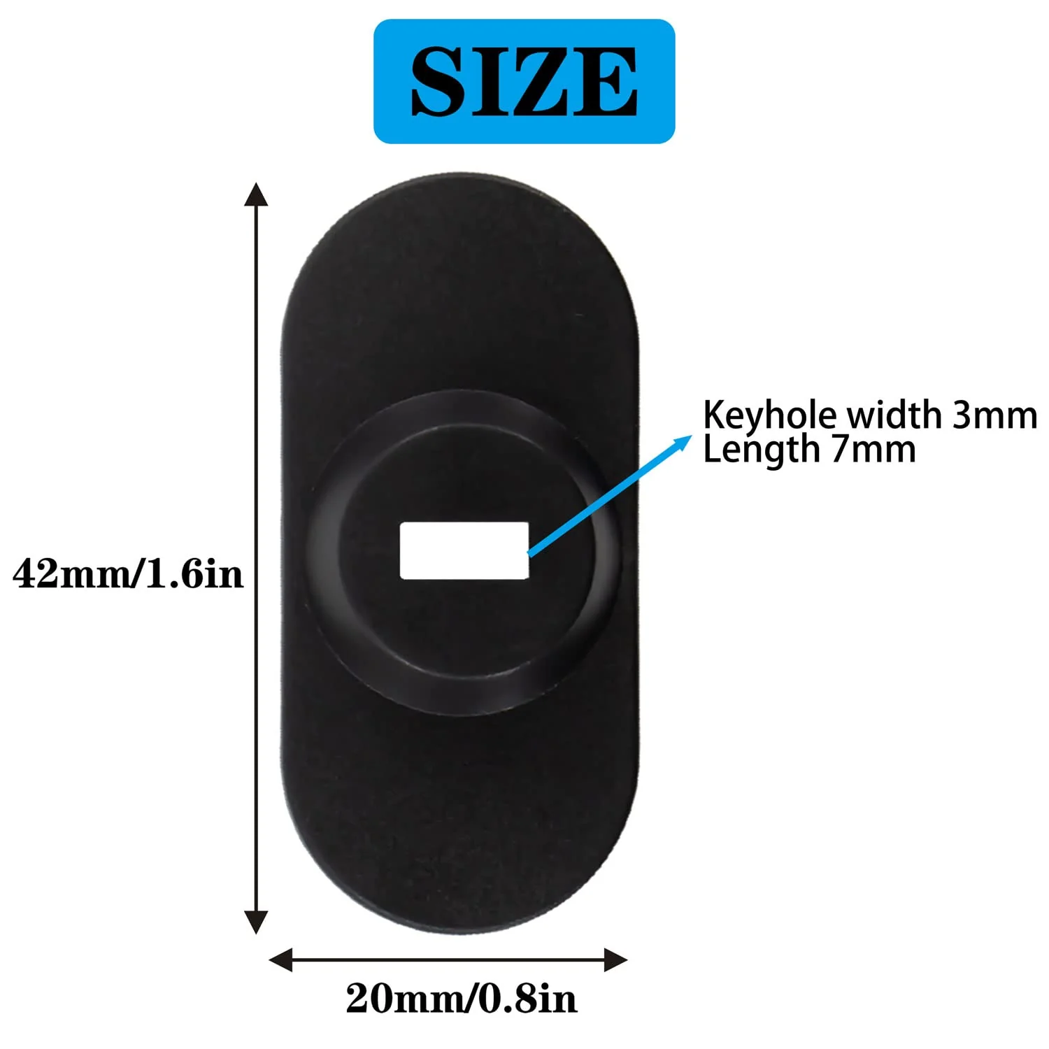 5Pack Anti Theft Self-Adhesive Security Plate with Slot for Cables to Lock Down Laptops, Mac Book, Tablets, iPad, or Other Computer (Black) Black lock slot-5Pack - Image 2