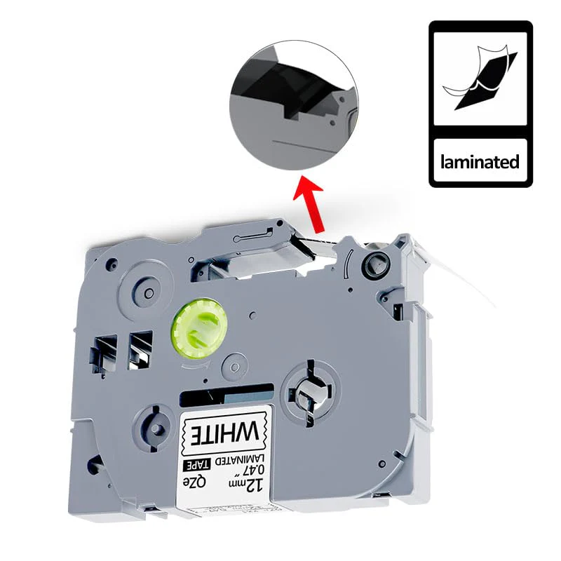5Pack TZe-231 Tape Label Maker Compatible with Brother P-Touch TZe-231 Tape, TZE231 ½” 0.47”x 26.2 ft Laminated Black on White, for use with PT-D210, PT-H110, PT-D220, PT-D410, PT-D600 12mm 0.47" 5 - Image 6