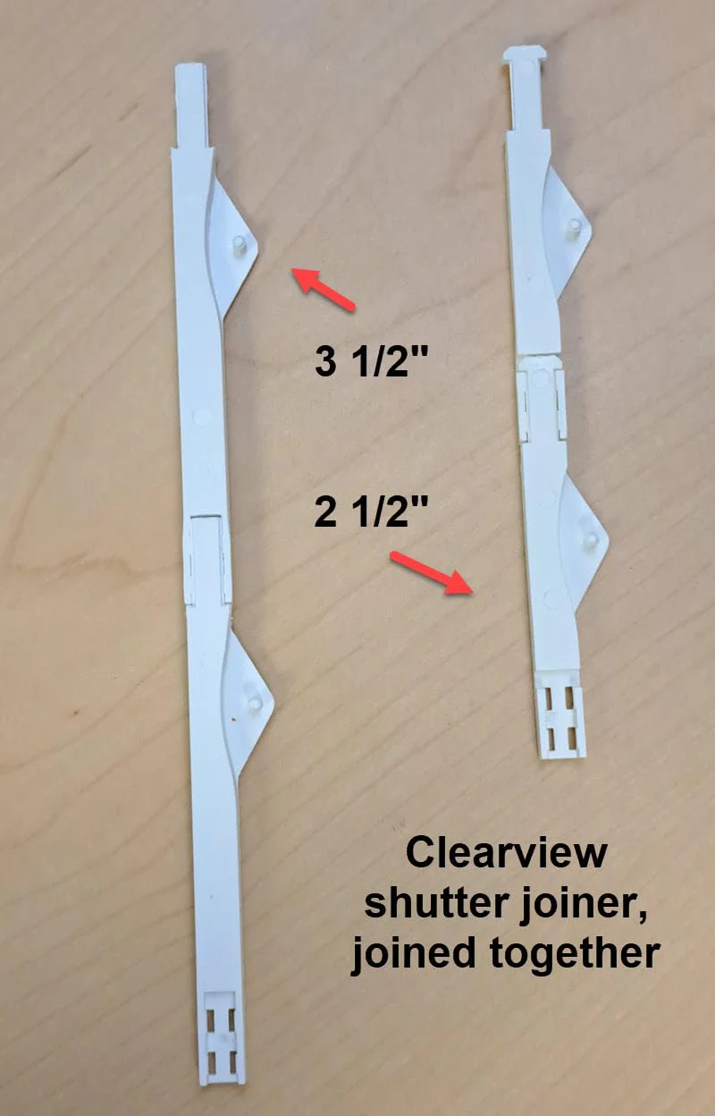 5pc - Shutter Clearview Joiner White (3 1/2" Long) 3 1/2" long - Image 2