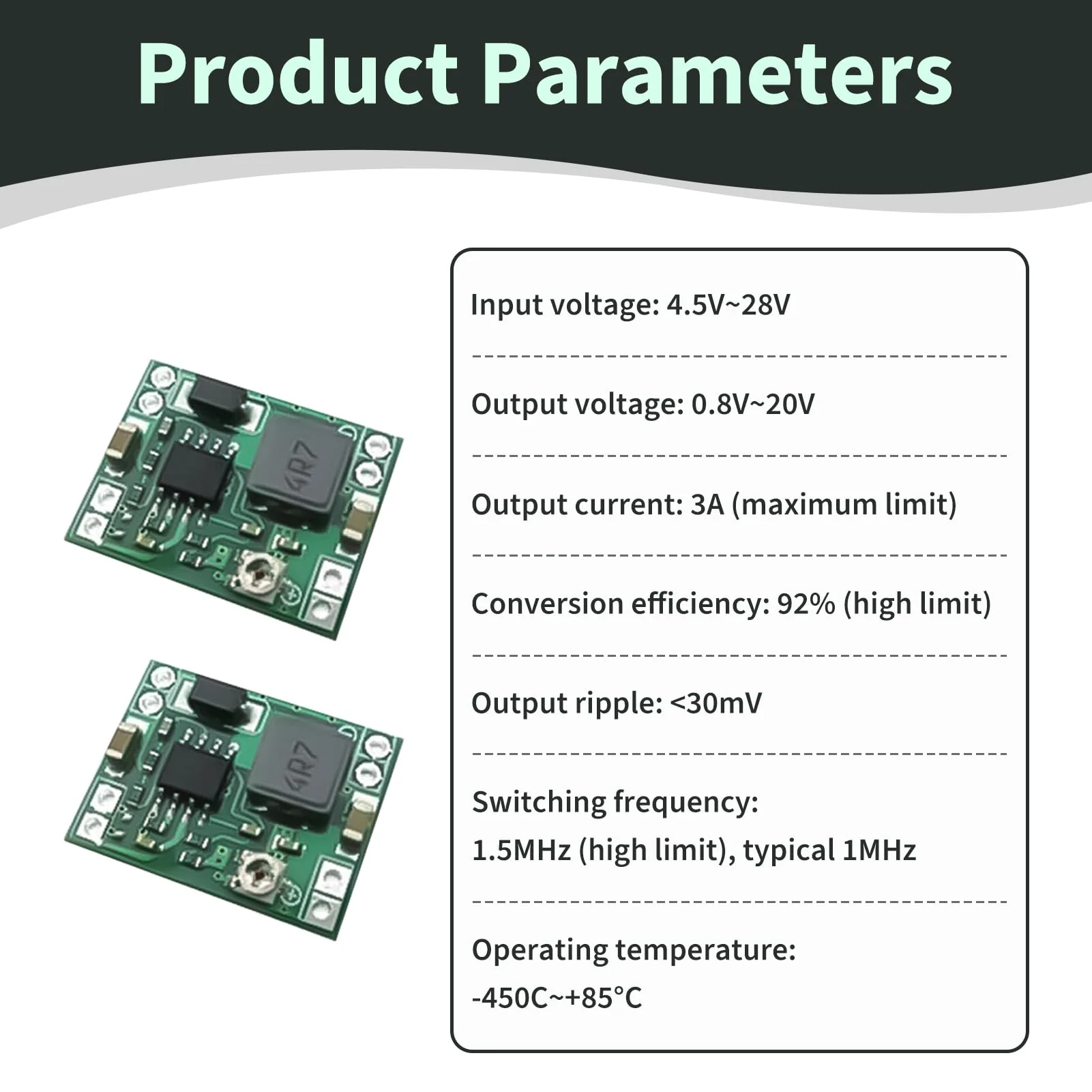 5pcs MP1584EN DC DC Module Adjustable Buck Converter 24V to 12V 9V 5V 3V Converter 4.5V-28V to 0.8V-20V Voltage 3A for Arduino LED DIY Electronics Camera Vehicle Drone Compact - Image 4
