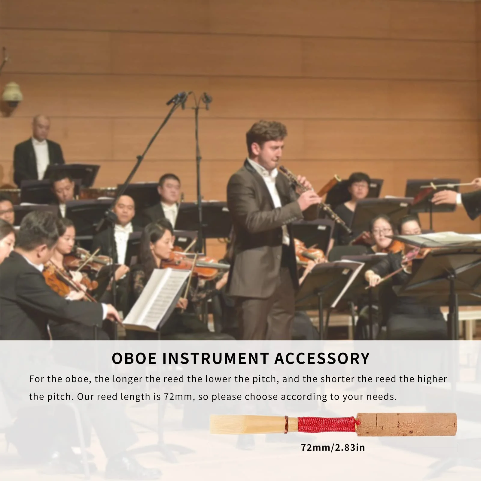 5PCS Oboe Reeds Medium, Oboe Reed with 72mm/2.83" Reed, Oboe Instrument Accessory, No Soaking Required, Oboe Reeds for Beginners, 82 x 13 x 13mm - Image 3