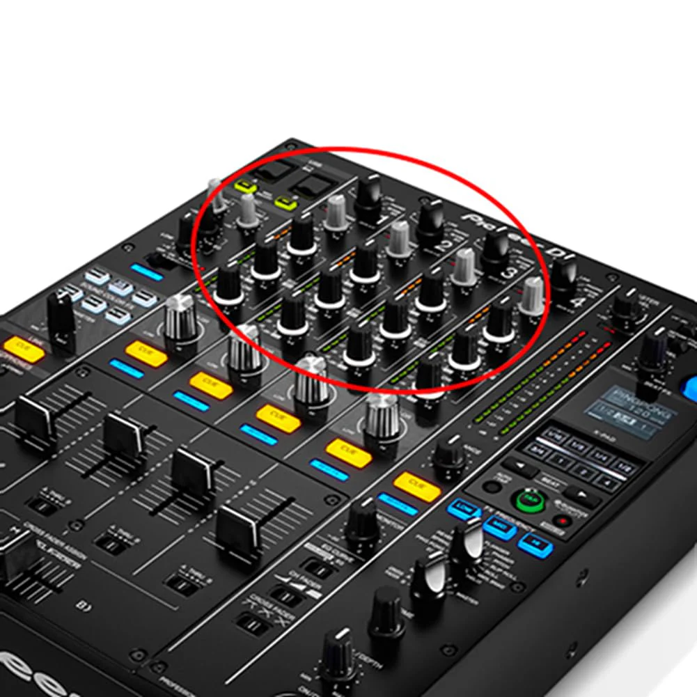 5pcs Universal EQ Rotary Knob Replacement Equalizer Potentiometer Fader Knobs Push Rod Cap for DJ Controller Mixer Console Pioneer DJM、DDJ、XDJ, Denon Numark AKAI RANE VESTAX (Black Hats) EQ knobs-5pcs black - Image 2