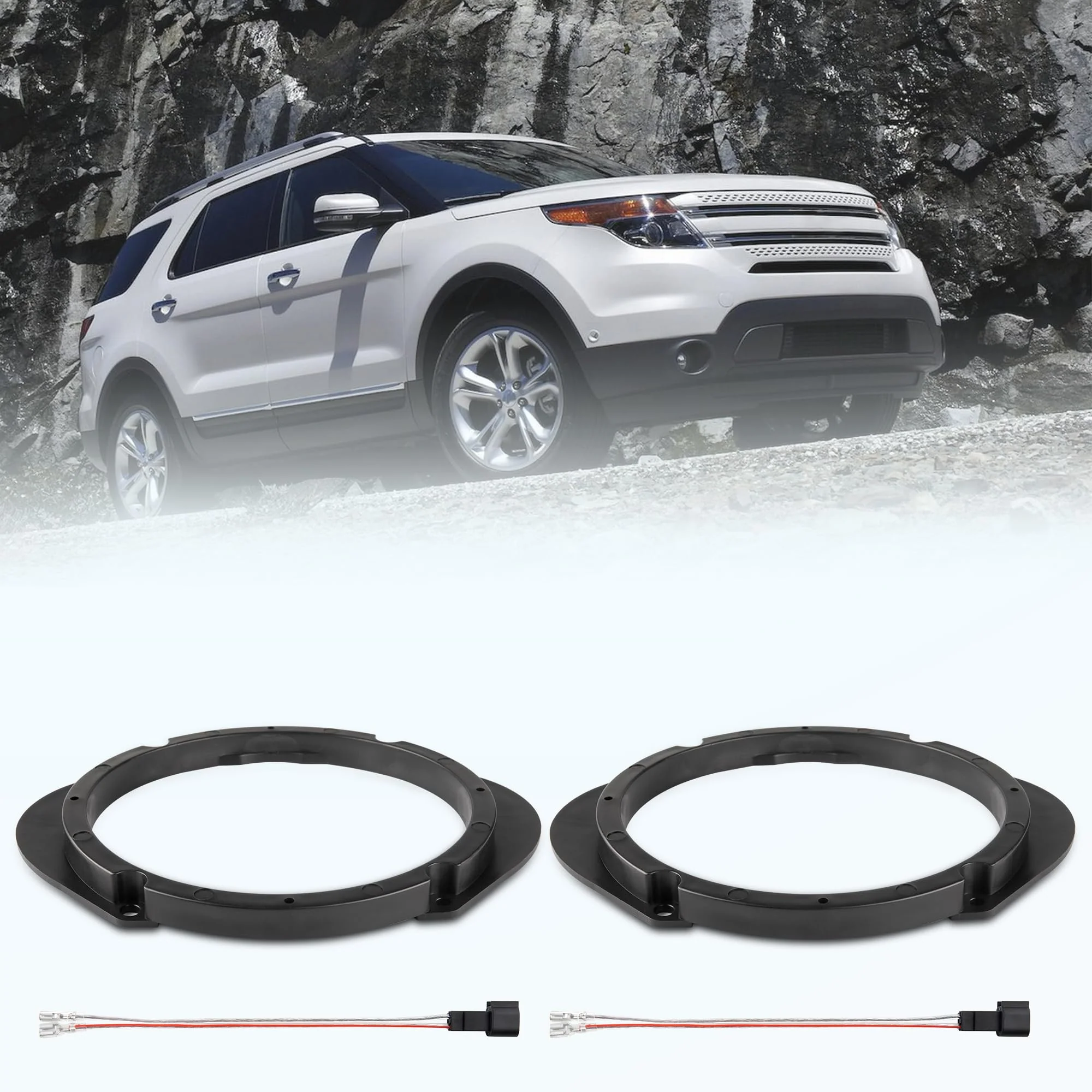 5"x7" / 6”x8” to 6.5” Door Speaker Spacer Bracket W/Wire Harness Kit for Select 1999-2014 Ford/Lincoln/Mazda - Image 8