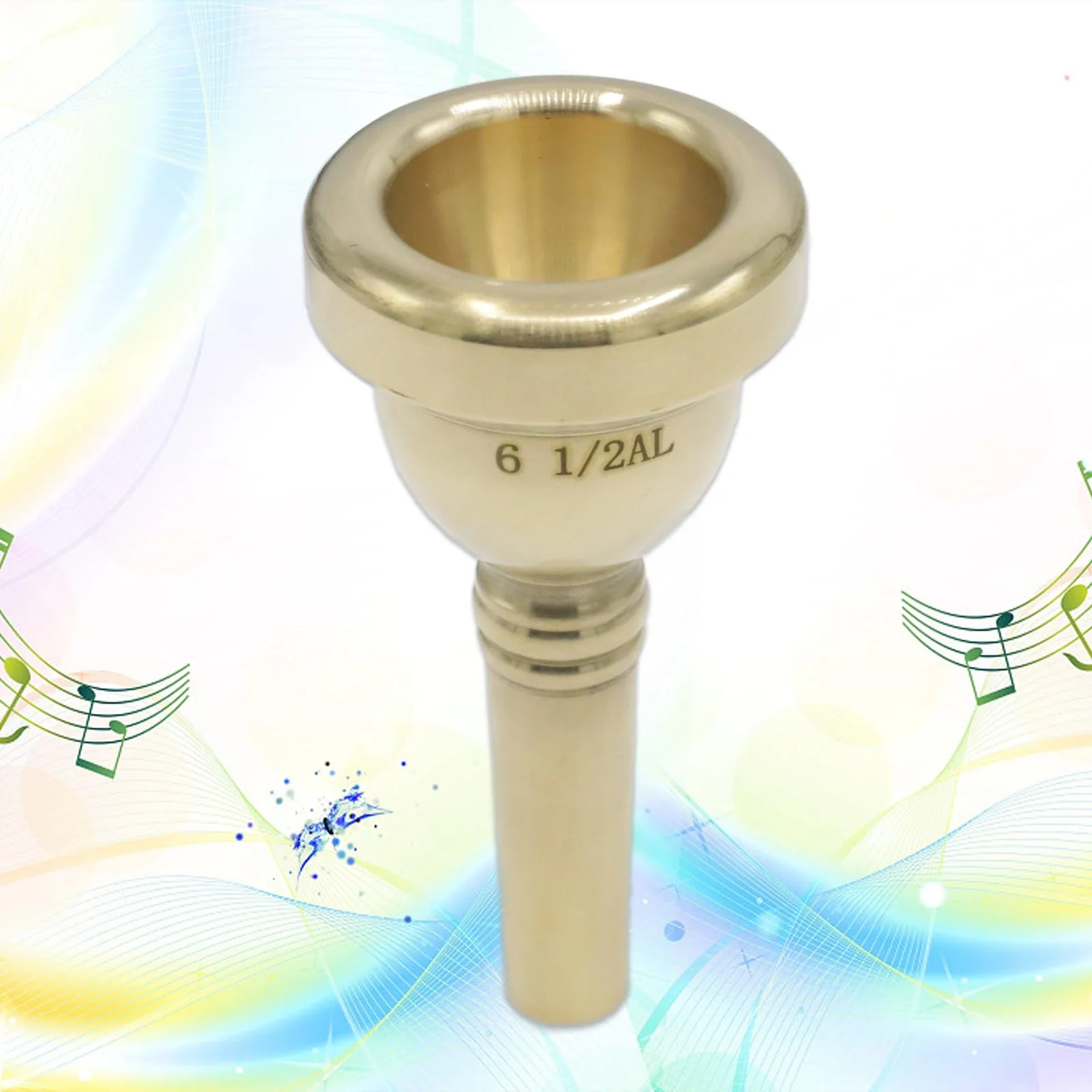 6 1/2AL Trombone Mouthpiece, Gold Plated Small Shank Mouthpiece, Euphonium Mouthpiece with Superior Sound, Excellent for Baritone and Trombone Instrument Accessories 6 1/2AL Gold - Image 3