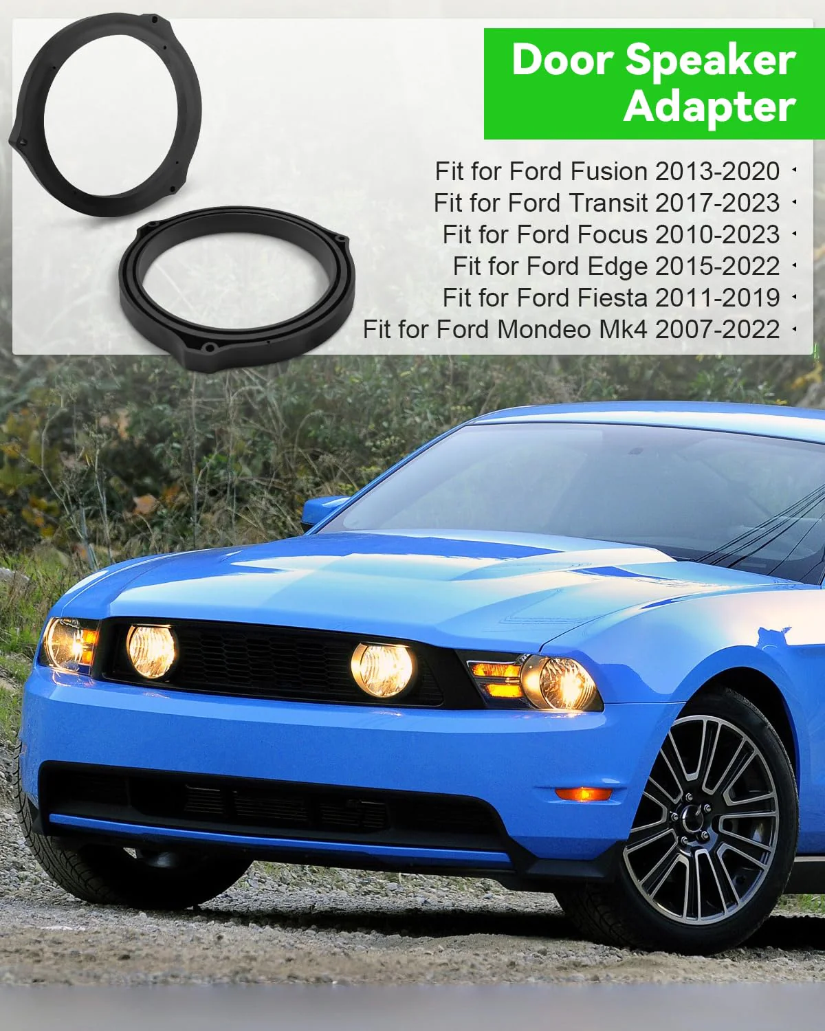 6.5 Inch Front Rear Door Speaker Adapter Fit for Ford Fusion Transit Focus Edge Fiesta Mondeo Mk4 6-1/2 Aftermarket Speaker Adapter 2PCS - Image 2