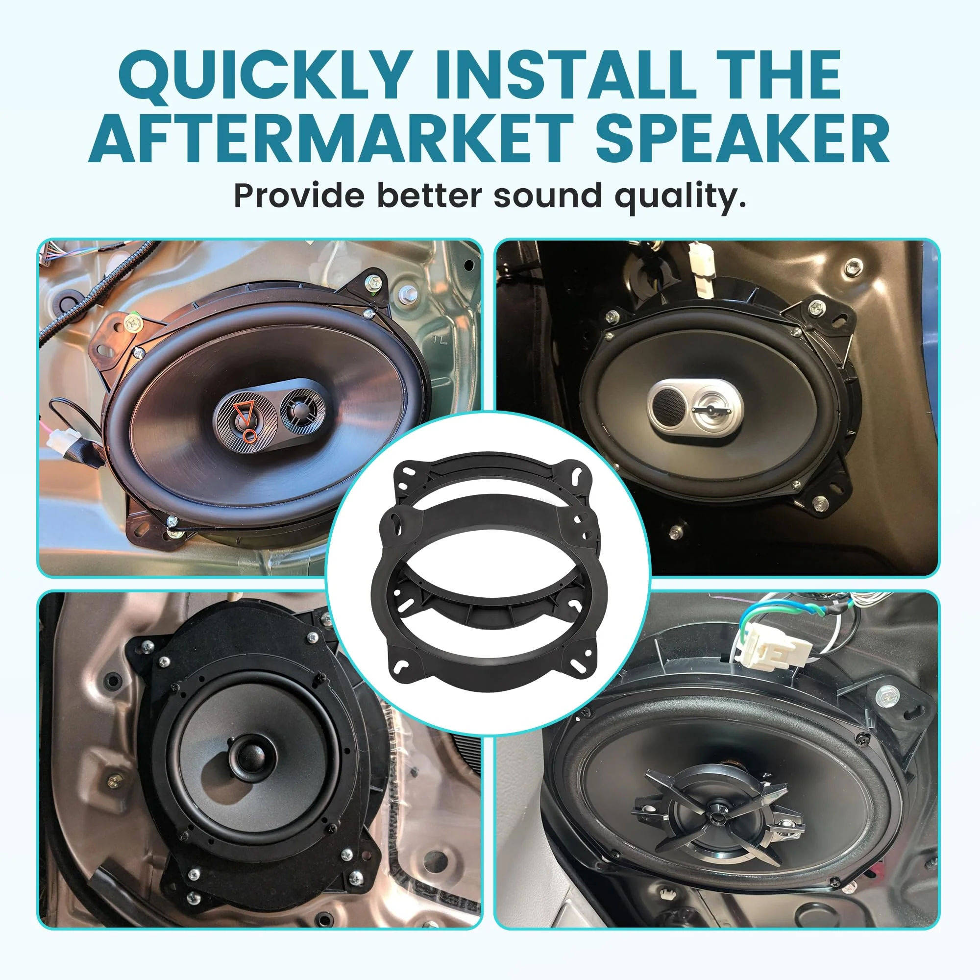6×9 Inch Front Door Speaker Spacer Bracket Adapter for Select 2003-2014 Toyota Camry/Avalon/ 4Runner Lexus Gx/Rx, 6×9” Speaker Ring Adapter Solid Plastic Aftermarket Speaker Adapter - Image 7