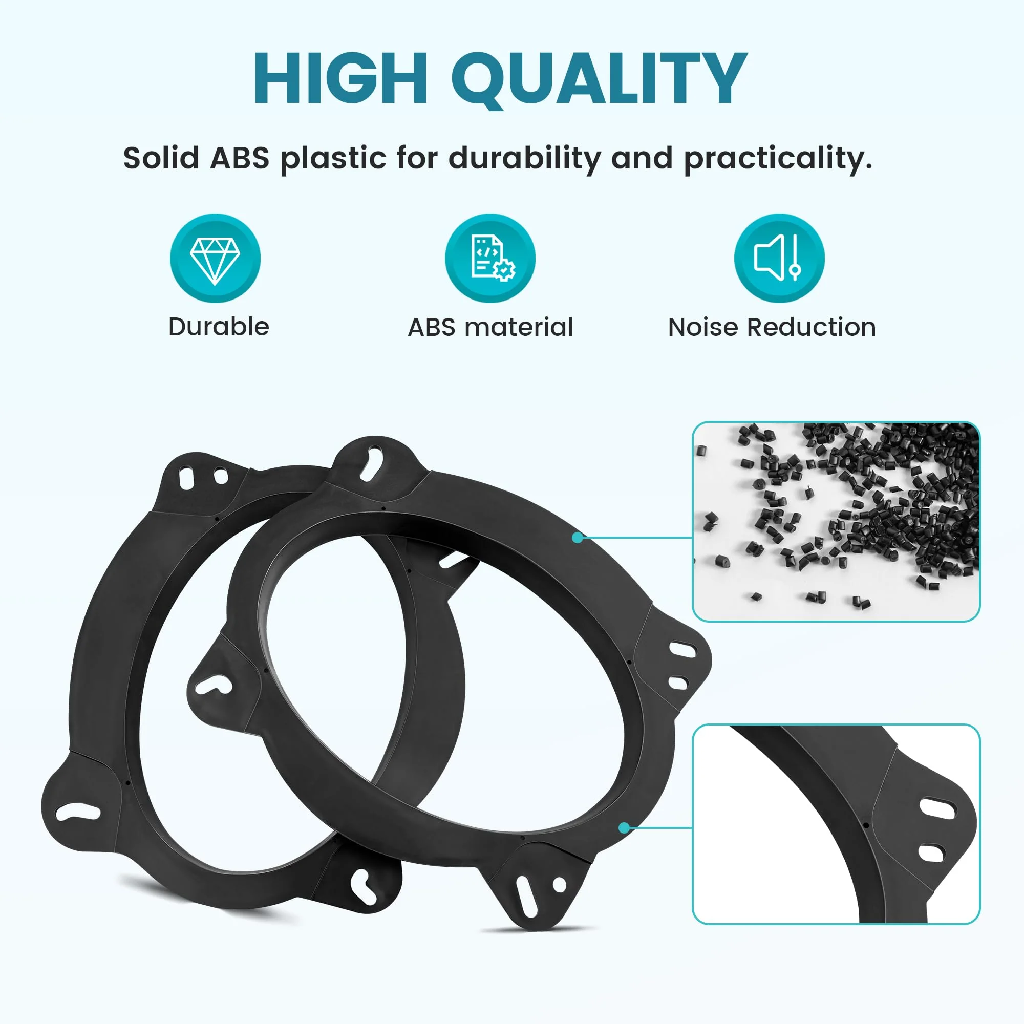 6×9 Inch Front Door Speaker Spacer Bracket Adapter for Select 2003-2014 Toyota Camry/Avalon/ 4Runner Lexus Gx/Rx, 6×9” Speaker Ring Adapter Solid Plastic Aftermarket Speaker Adapter - Image 8