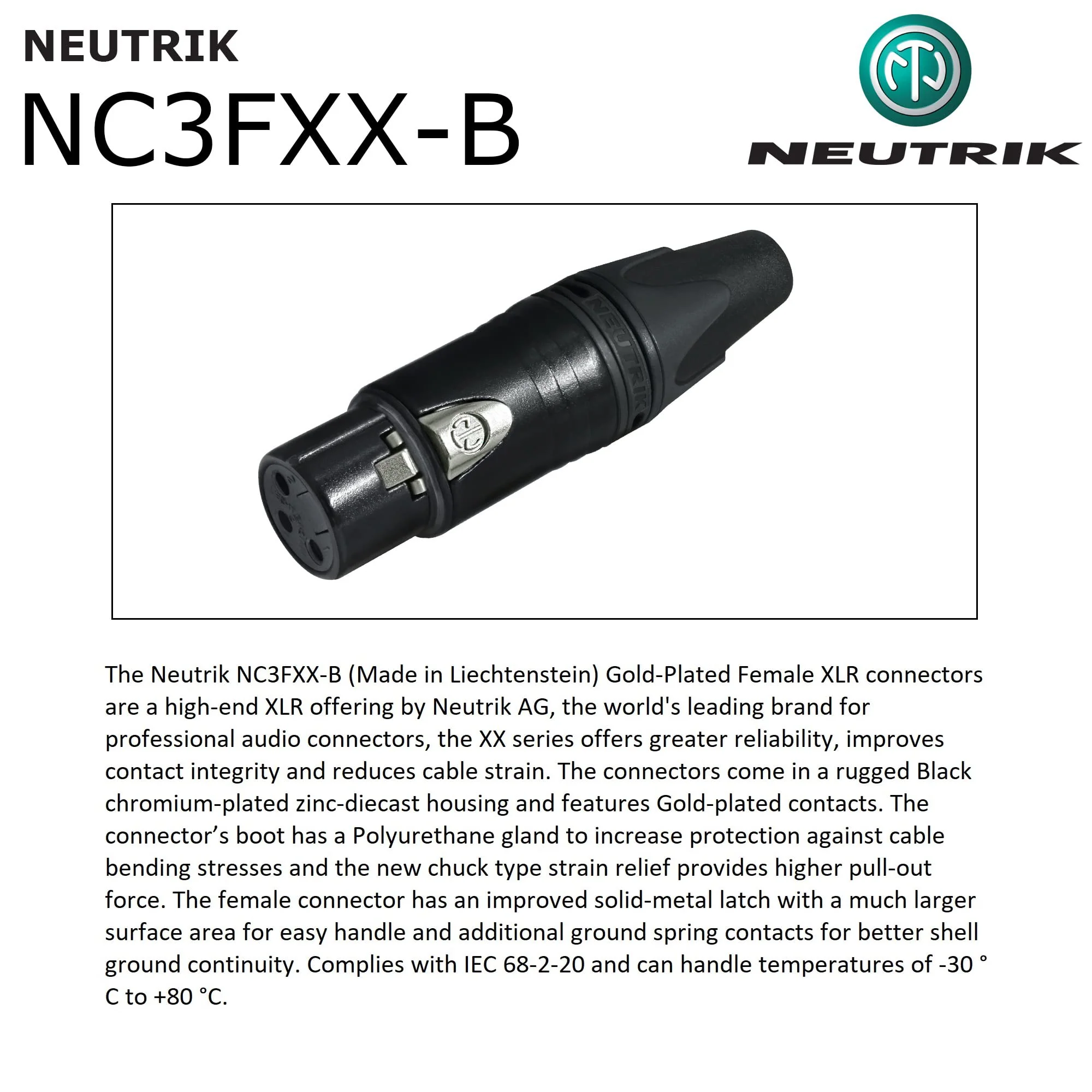 6 Foot - WBC-PRO-Quad Ultra-Silent Ultra-Flexible Balanced Star-Quad Cable with Neutrik Male & Female XLR Plugs & Black Tweed Jacket - Image 7