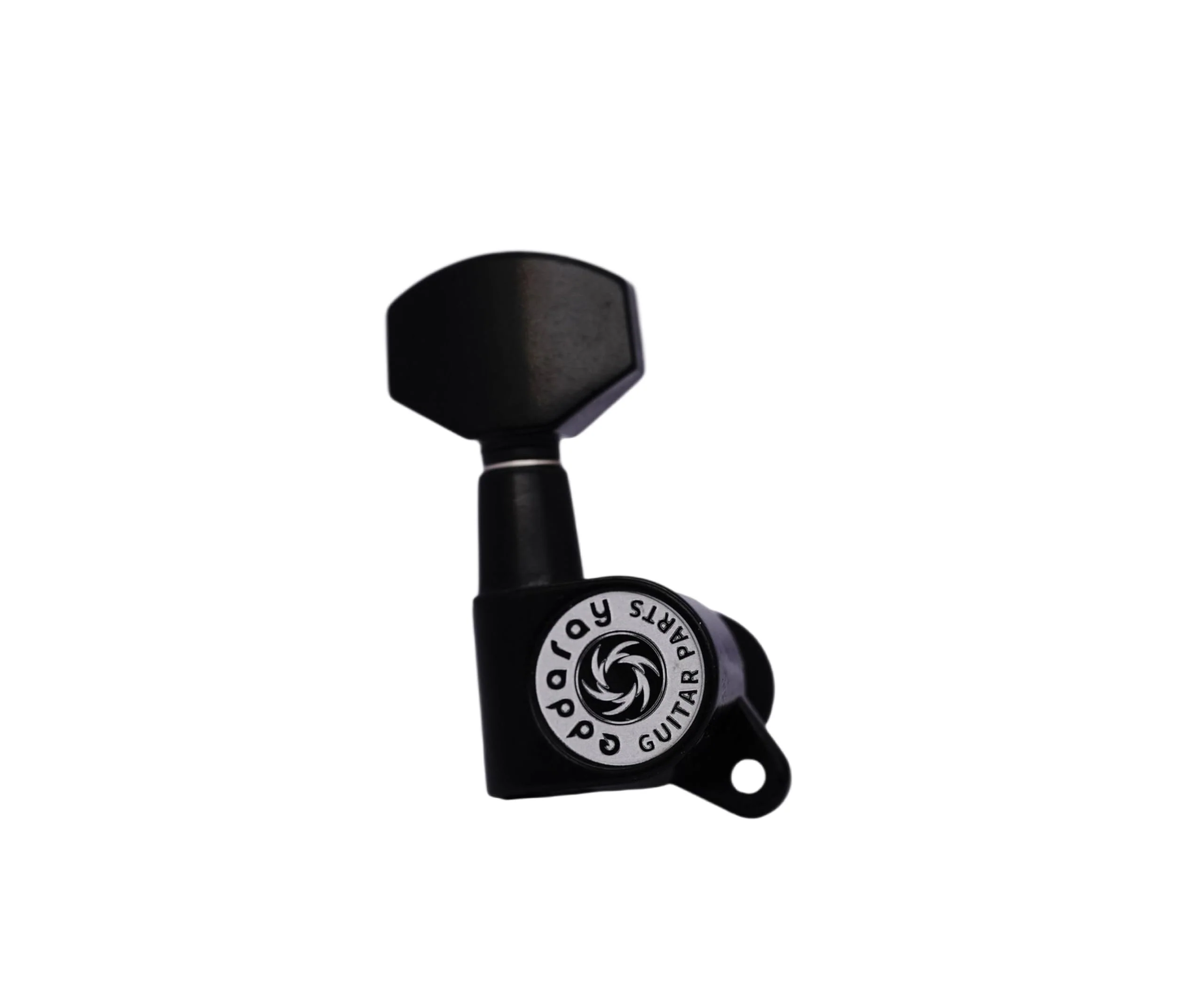 6 In-line Guitar Machine Heads 6 Right Hand – 1:15 Gear Ratio Sealed Tuning Key Pegs Tuners Set with Hexagonal Shaped Knob Replacement, (E-1001, Black) 6 for Right - Image 3