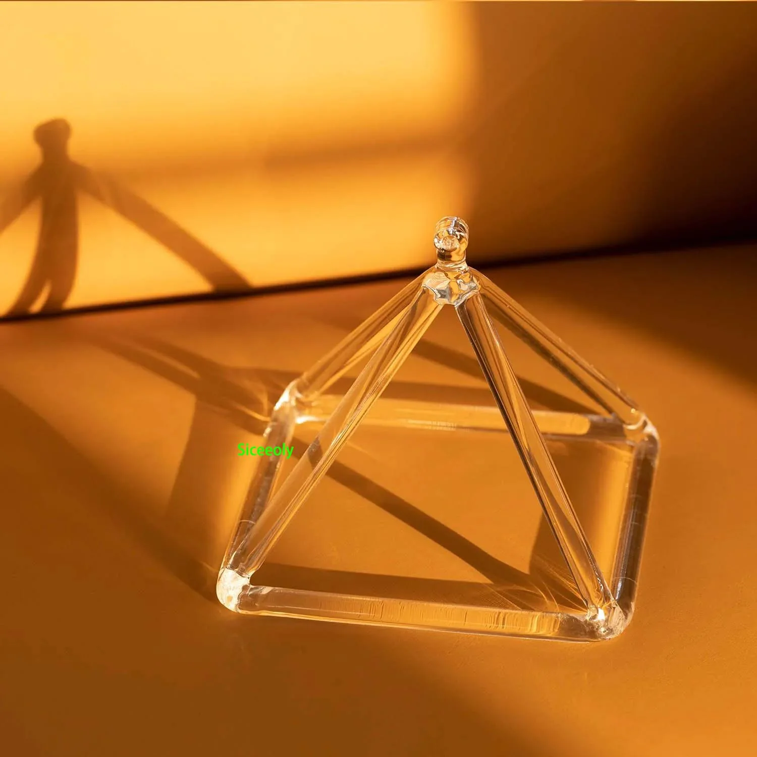 6 Inch Clear Quartz Crystal Singing Pyramid Healing Musical Instrument For Sound Healing Meditation With Crystal Singing Bowl Striker 6 inch - Image 5