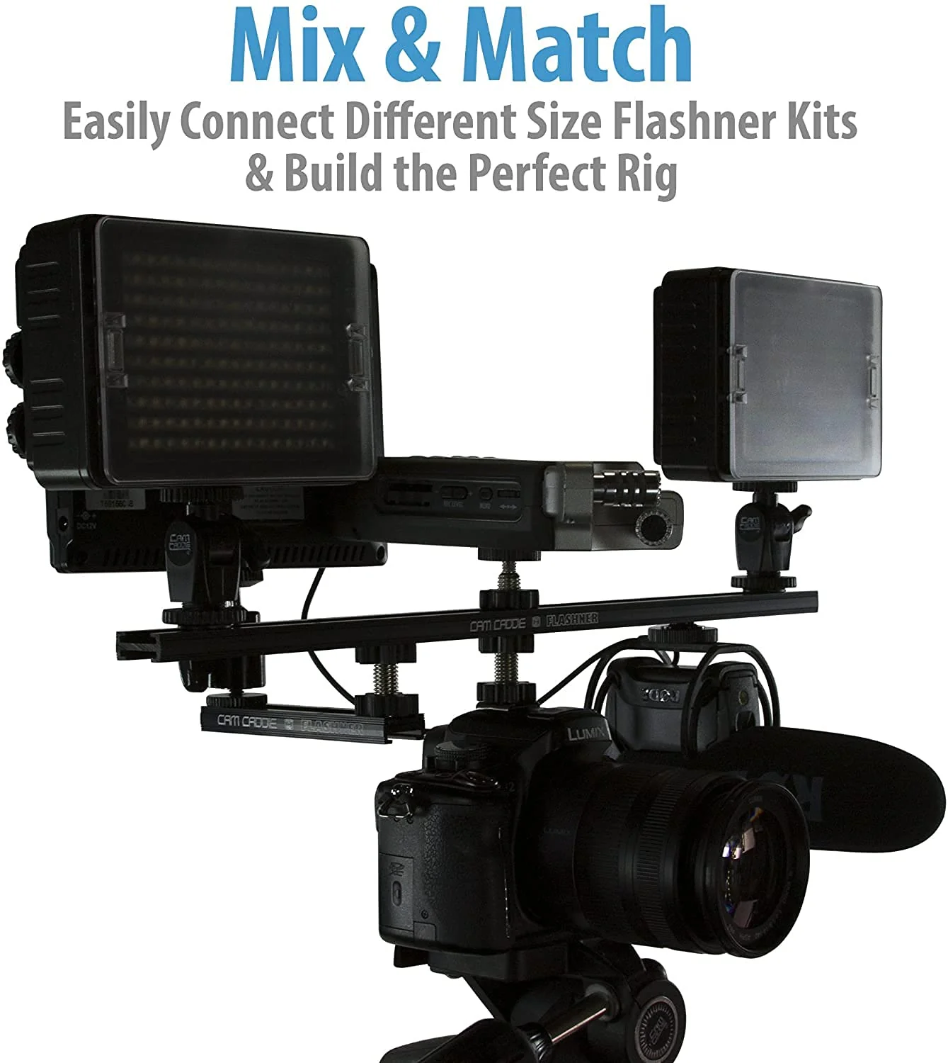 6 Inch Cold Shoe Extension Bracket - Dual Sided Camera Flash Mount with D-Flashner Adapter by Cam Caddie - Black 6 Inch - Image 5