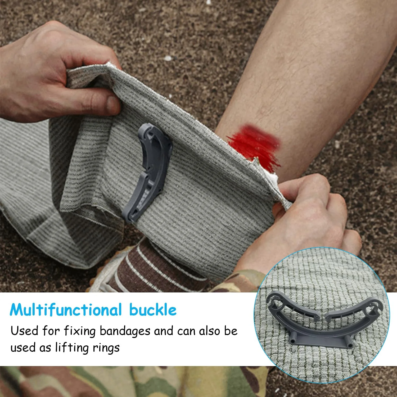 6 Inch Tourniquet Bandage Set, 3.8 x 95 cm Tourniquet Tactical, Emergency Tourniquet, Israeli Tactical Tourniquet, Emergency First Aid Bandage for Hiking, Mountaineering, Sports, Camping, Climbing 15 cm - Image 4