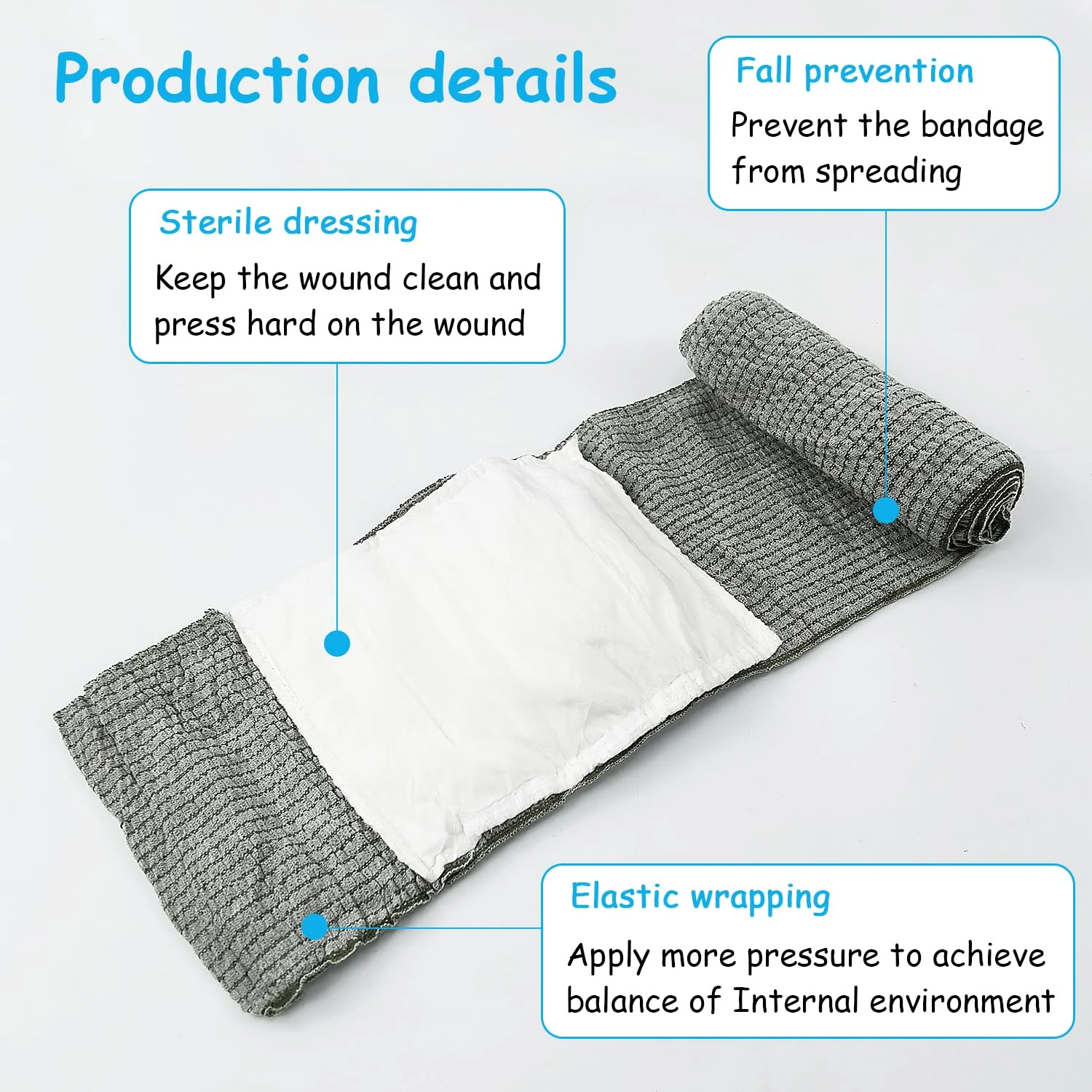 6 Inch Tourniquet Bandage Set, 3.8 x 95 cm Tourniquet Tactical, Emergency Tourniquet, Israeli Tactical Tourniquet, Emergency First Aid Bandage for Hiking, Mountaineering, Sports, Camping, Climbing 15 cm - Image 6