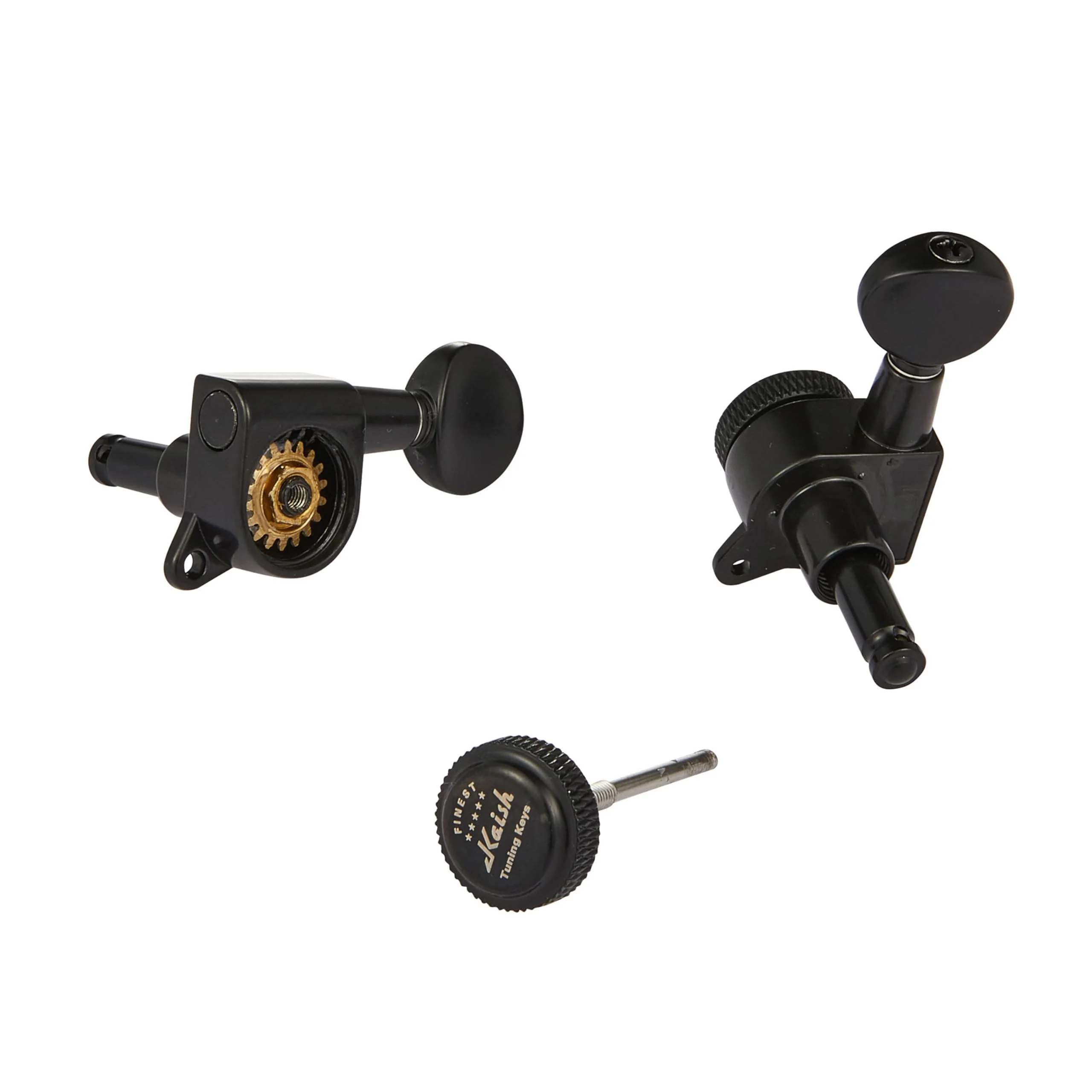 6 Inline Guitar Locking Tuners 18:1 Guitar Tuning Keys Pegs Locking Tuning Machine Heads with Oval Button for ST/Tele/Electric Guitars Black - Image 3