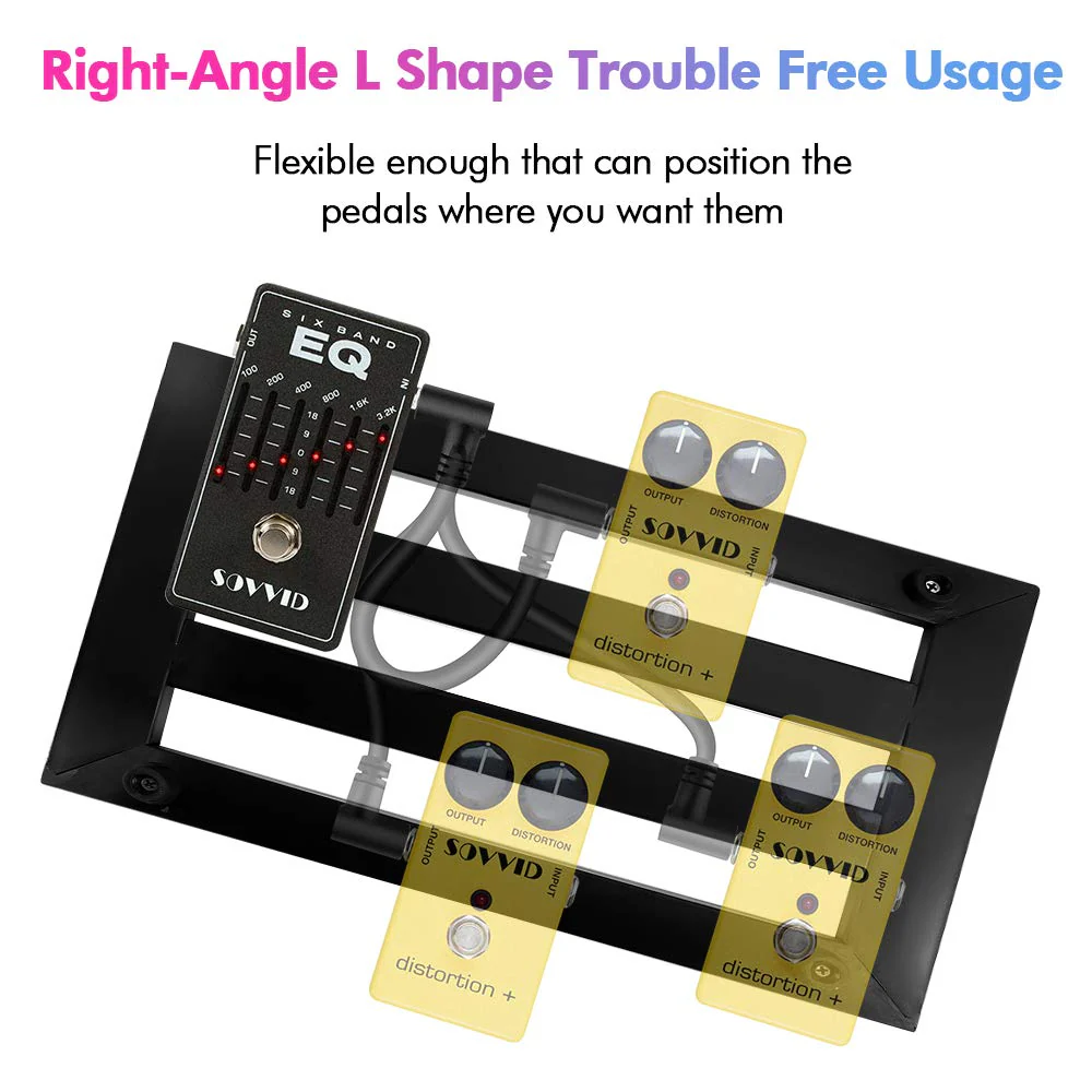 6 Pack 6 Inch Guitar Patch Cables, Black Guitar Pedal Cable Effect Cable Cord, 1/4" inch TS Right Angle Guitar Patch Cable - Image 4