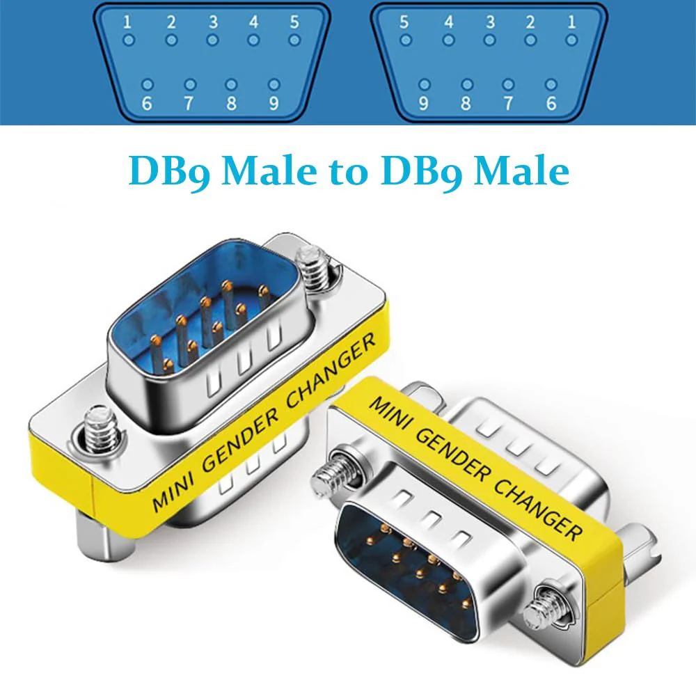 6-Pack 9Pin RS232 Serial Cable DB9 Male to Male Mini Gender Changer Adapter Coupler Connector Male to Male,6-PACK - Image 4