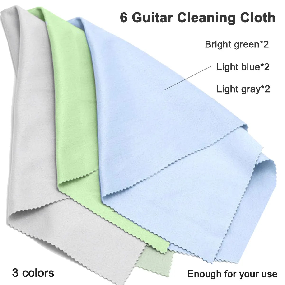 6 Pack Guitar Cloths, 12"x12" Microfiber Flute Cleaning Cloth for Musical Instruments Polishing & Cleaning Cloths for Guitar Flute Violin Piano Clarinet Trumpet Sax - Image 7