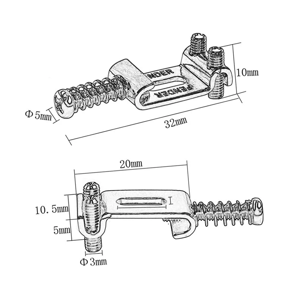 6 Pack Roller Tremolo Bridge Saddles for Strat Stratocaster and Tele Telecaster Electric Guitars, Nickel Silver - Image 2