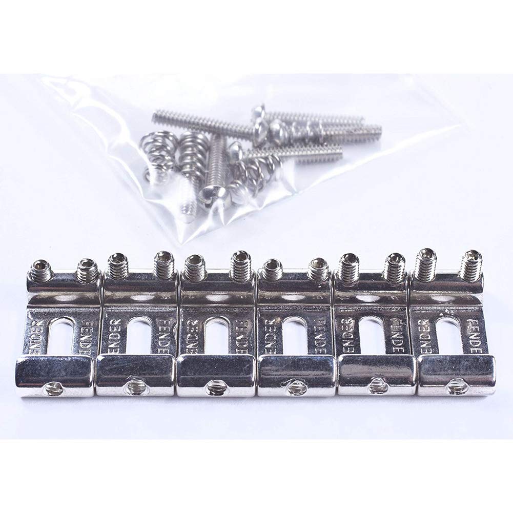 6 Pack Roller Tremolo Bridge Saddles for Strat Stratocaster and Tele Telecaster Electric Guitars, Nickel Silver - Image 5