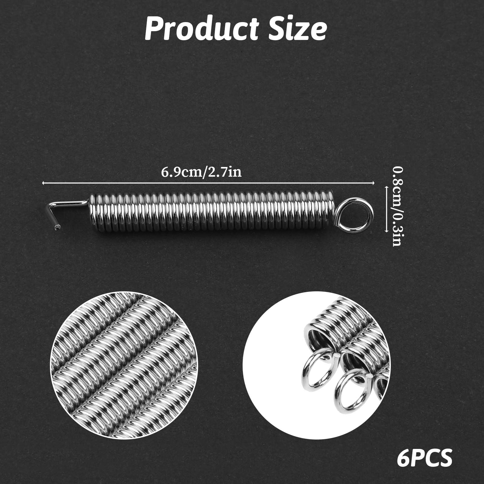 6 Pcs American Series Stratocaster Tremolo Arm Tension Springs Tremolo Arm Tension Springs Vintage Tremolo Tension Springs Electric Guitar Bridge Noiseless Tremolo Springs Guitar Parts Electric - Image 2