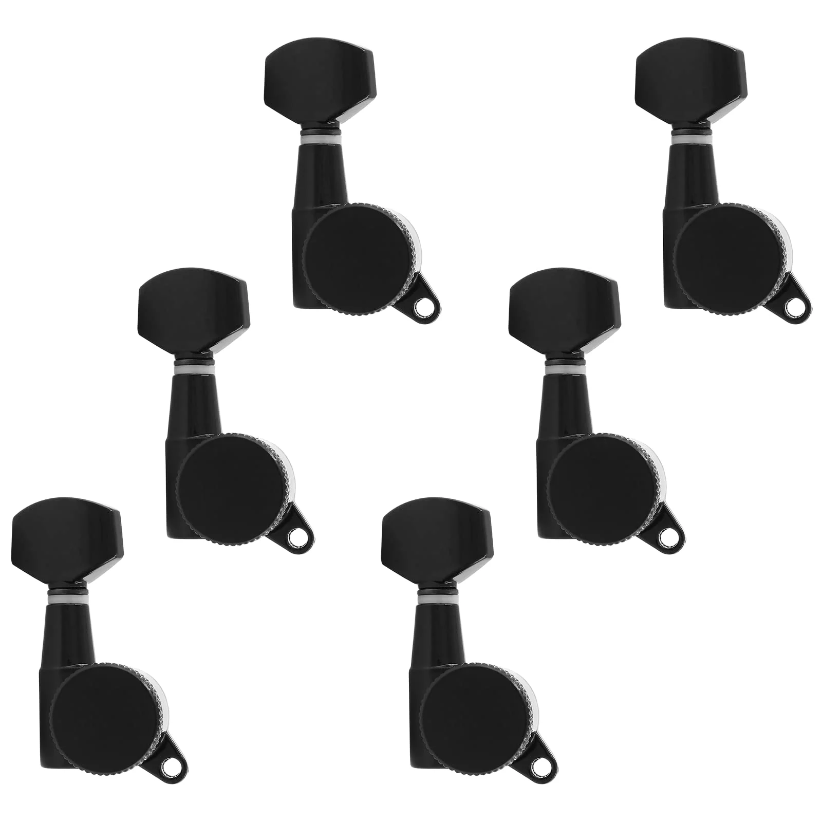 6 Pcs Black Locking Tuners 6 Inline, Sealed Guitar Tuning Pegs Keys Machine Heads Set for Fender Stratocaster Strat Telecaster Tele Style Electric Guitar 6R - Image 2