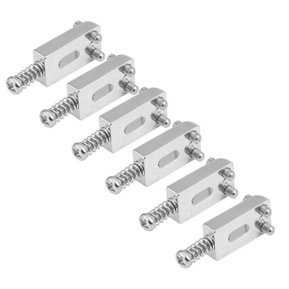 6 Pcs Electric Guitar Tremolo Saddles Bridge for Electric Guitar Replacement with Wrench Silver - Image 4