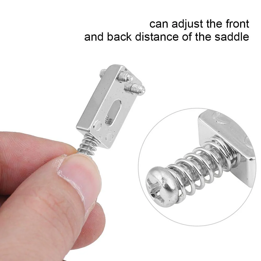 6 Pcs Electric Guitar Tremolo Saddles Bridge for Electric Guitar Replacement with Wrench Silver - Image 8