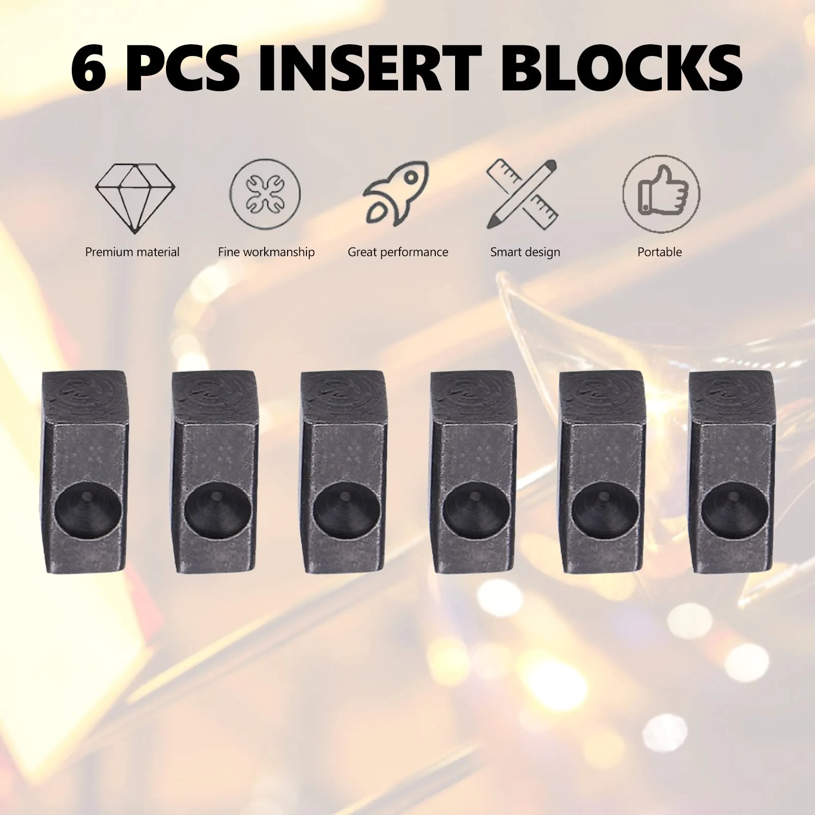 6 PCS Insert Blocks, Electric Guitar Tremolo Bridge Saddle Pro String Lock Insert Blocks for Electric Guitar Bridge Saddle Floyd Rose Block Floyd Rose Saddle Blocks - Image 3