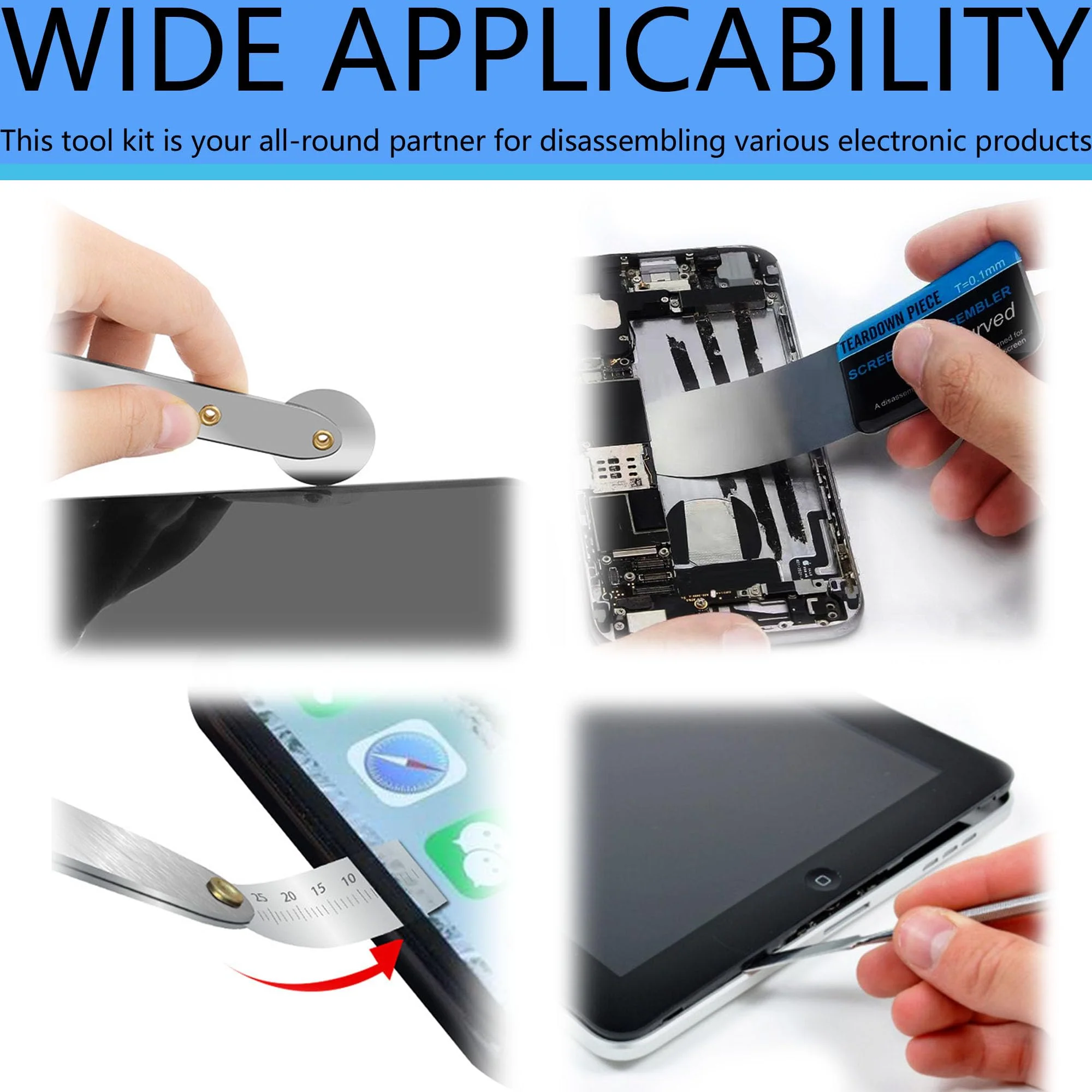 6 Piece Metal Spudger Pry Tool Kit for Electronics Repair with Laptop, Cell Phone, Tablet, Computer, Electronics Repair - Image 5