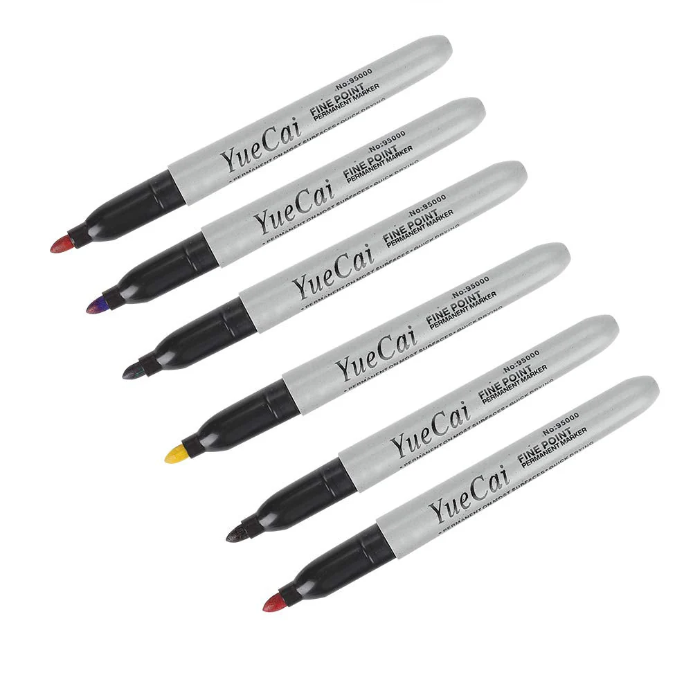 6 Piece Set Piercing Skin Marker Pen Permanent Makeup Body Art Beauty Tool Skin Pens 6 Piece Set Skin Pen Sk The Can Tattoo Ink - Image 2