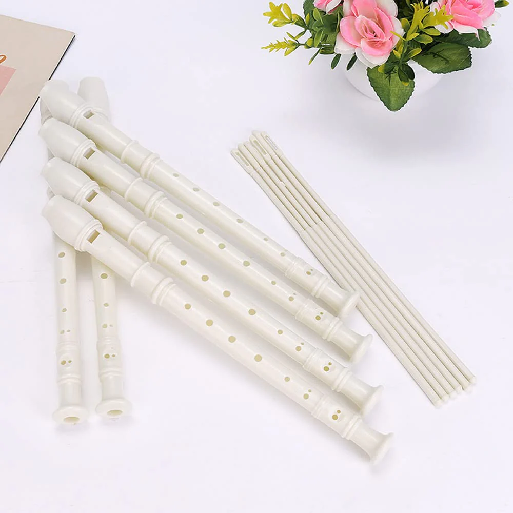 6 Pieces 8 Hole Descant Soprano Recorder for Kids, Plastic Music Recorder Instrument Kid Music Flute with Cleaning Rod 6 Pack - Image 3