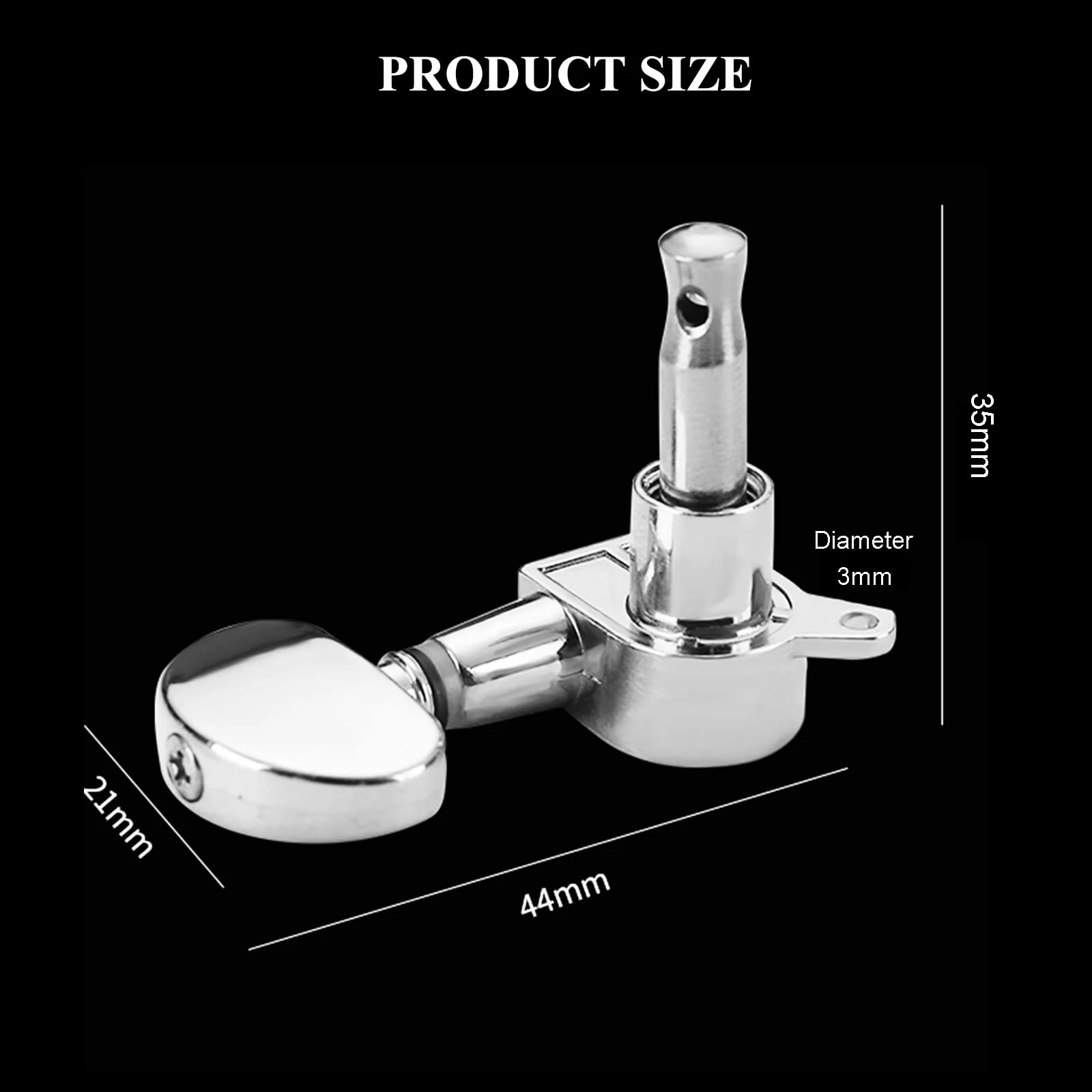 6 Pieces Guitar String Tuning Pegs, Guitar Machine Heads Knobs for Electric or Acoustic Guitar with Tools (3 Left + 3 Right) (Silver) Silver - Image 2