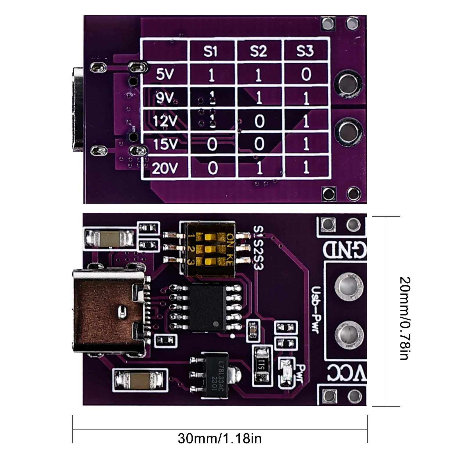 6 Pieces QC/PD/AFC Power Supply Trigger Module: Fast Charge Trigger USB-C 5V 9V 12V 15V 20V DC Spoof Scam Fast Charge Trigger Polling Detector USB-PD Notebook Power Supply Change Board Module 6 - Image 2