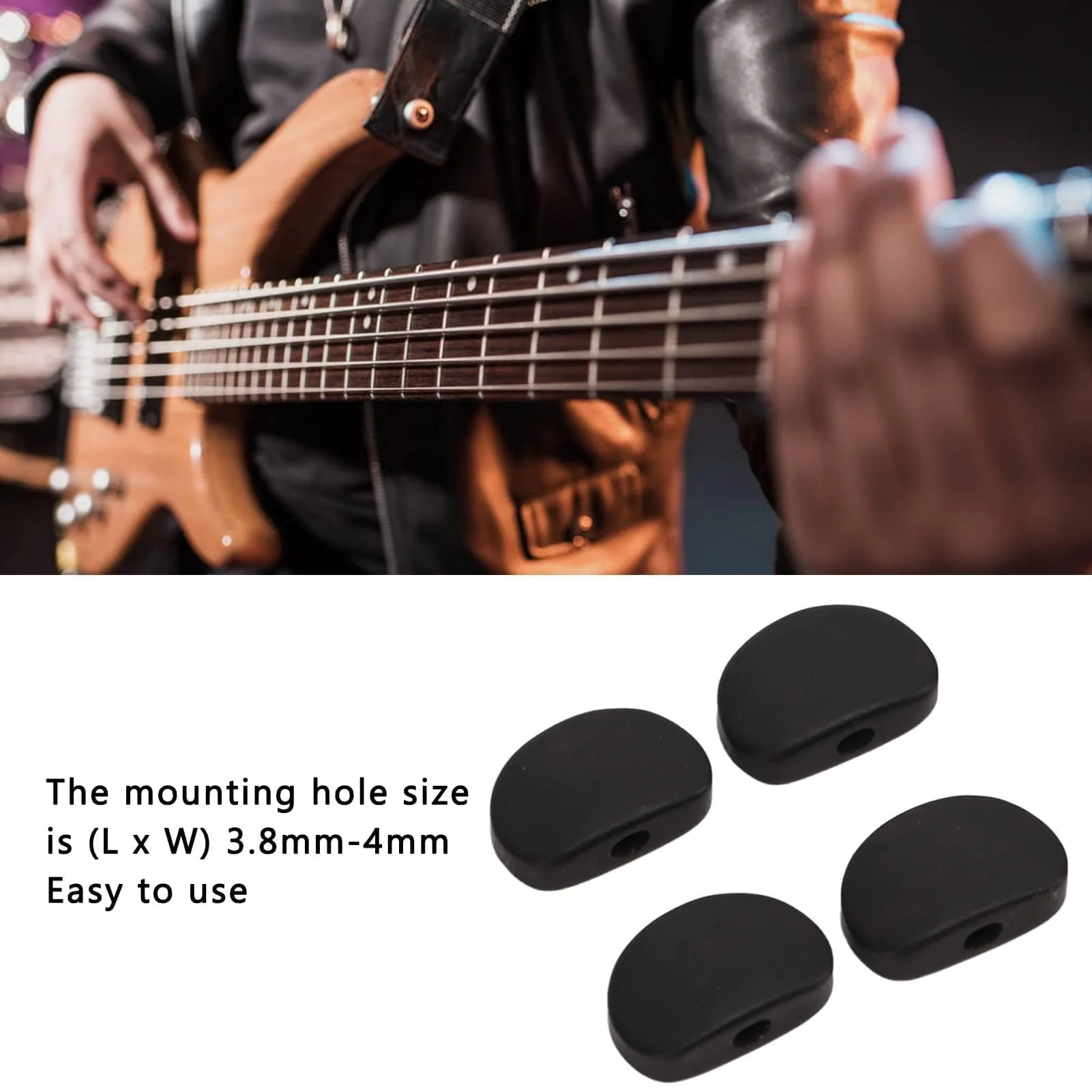 6 Set Guitar Tuning Peg Buttons, Semicircle Ebony Folk Electric and Acoustic Guitar Tuning Pegs Tuners Keys Machine Heads Replacement Buttons Knobs Handle(#1) #1 - Image 5