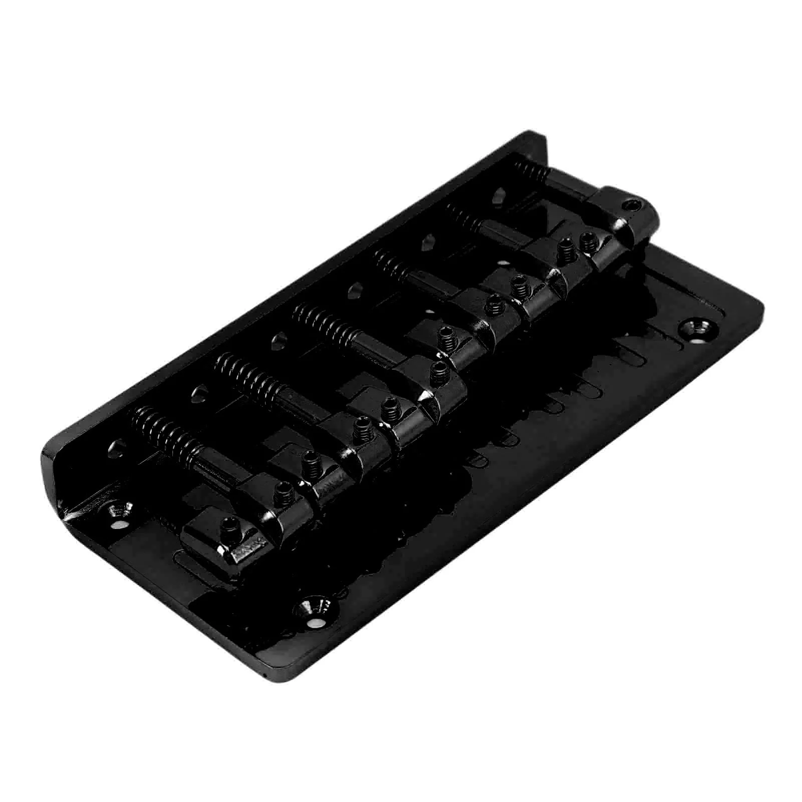 6 String Bass Bridge Hardtail Top Load Adjustable Saddles Zinc Alloy Replacement for Precision Bass Guitar Fixed Bridge Assembly Black - Image 9