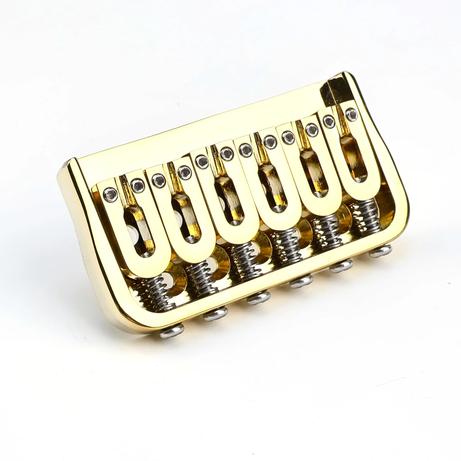 6 String Guitar Fixed Bridge 10.5mm Zinc Alloy Saddle Baseplate Electric Guitar Hardtail Bridge Compatible with Telecaster Tele Strat Style Electric Guitar Replacement Parts Gold 6 string- regular fret - Image 3
