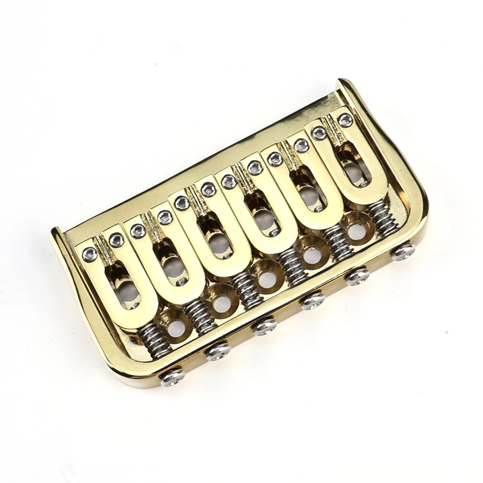 6 String Guitar Fixed Bridge 10.5mm Zinc Alloy Saddle Baseplate Electric Guitar Hardtail Bridge Compatible with Telecaster Tele Strat Style Electric Guitar Replacement Parts Gold 6 string- regular fret - Image 6