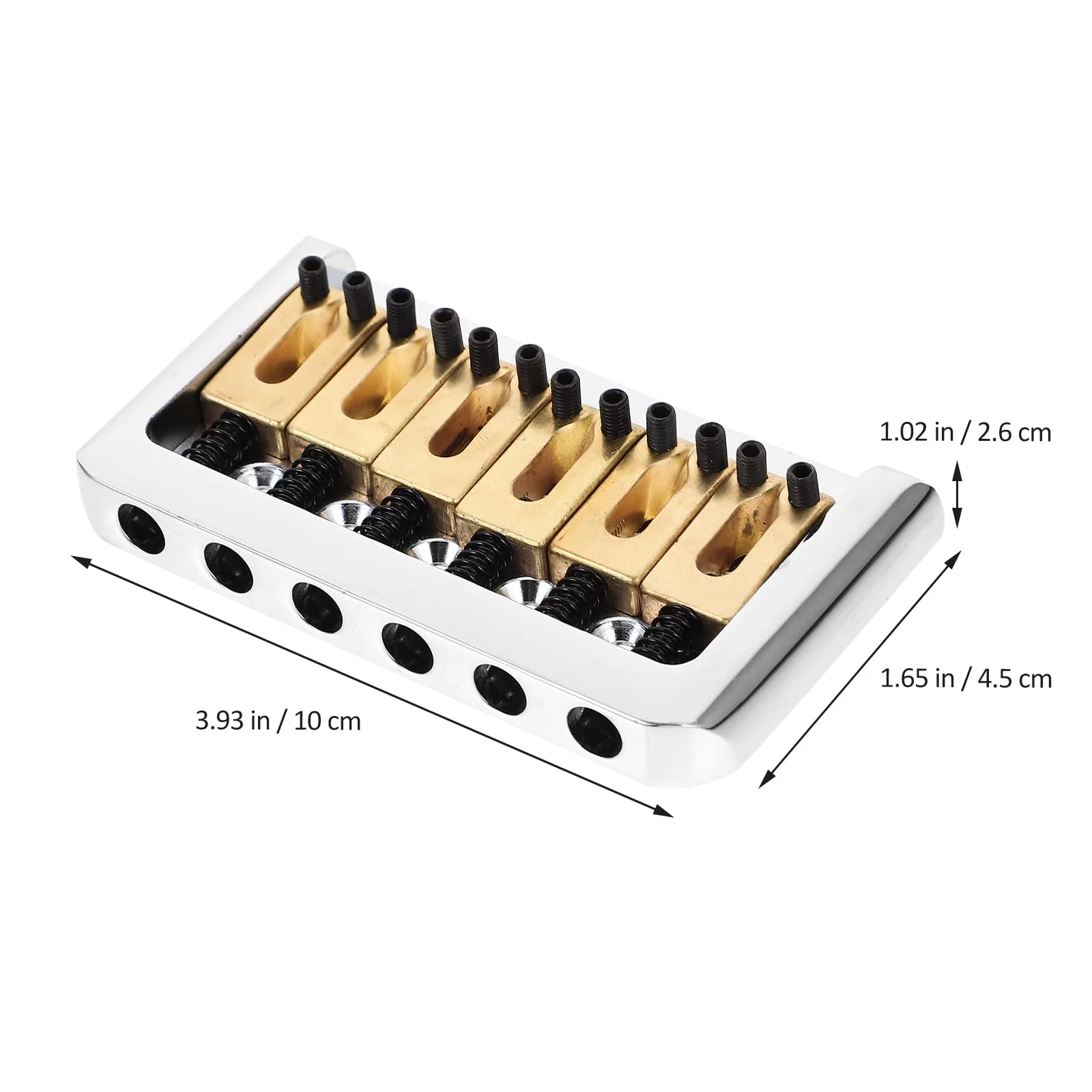 6 String Hard-tail Fixed Bridge Set with Wrench and Screws for Electric Guitar Replacement Parts guitar bridge, bridge(Golden) - Image 8