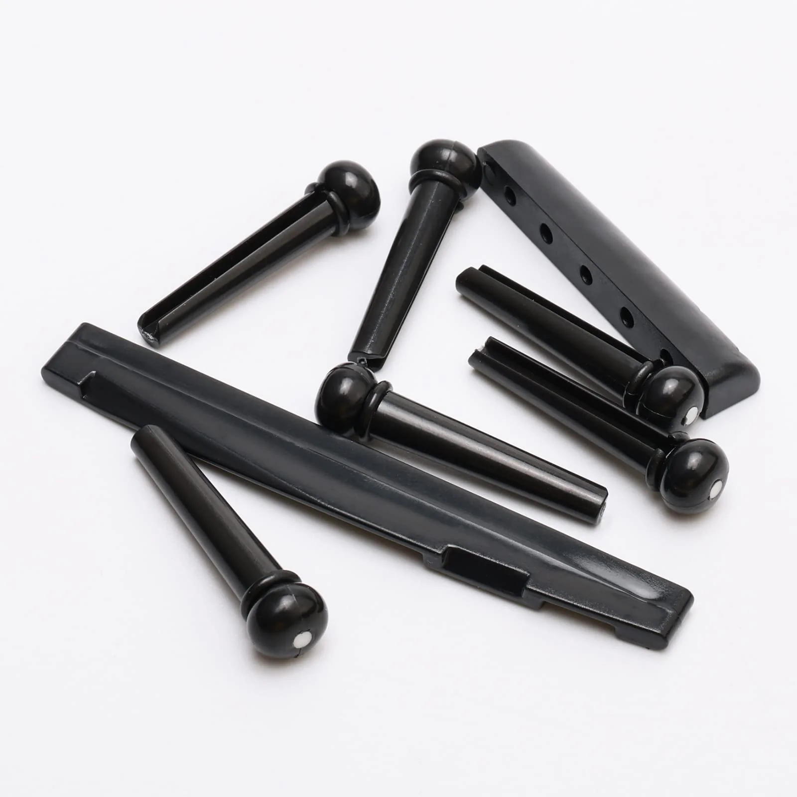 6 String Rosewood Acoustic Guitar Bridge Saddle Nut Pins Set with Six Pin Kit and Rosewood Bridge Replacement Parts, Black - Image 5