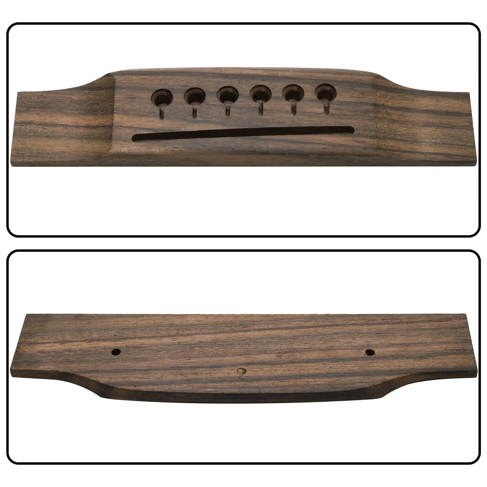 6 String Rosewood Acoustic Guitar Bridge Saddle Nut Pins Set with Six Pin Kit and Rosewood Bridge Replacement Parts, Black - Image 6