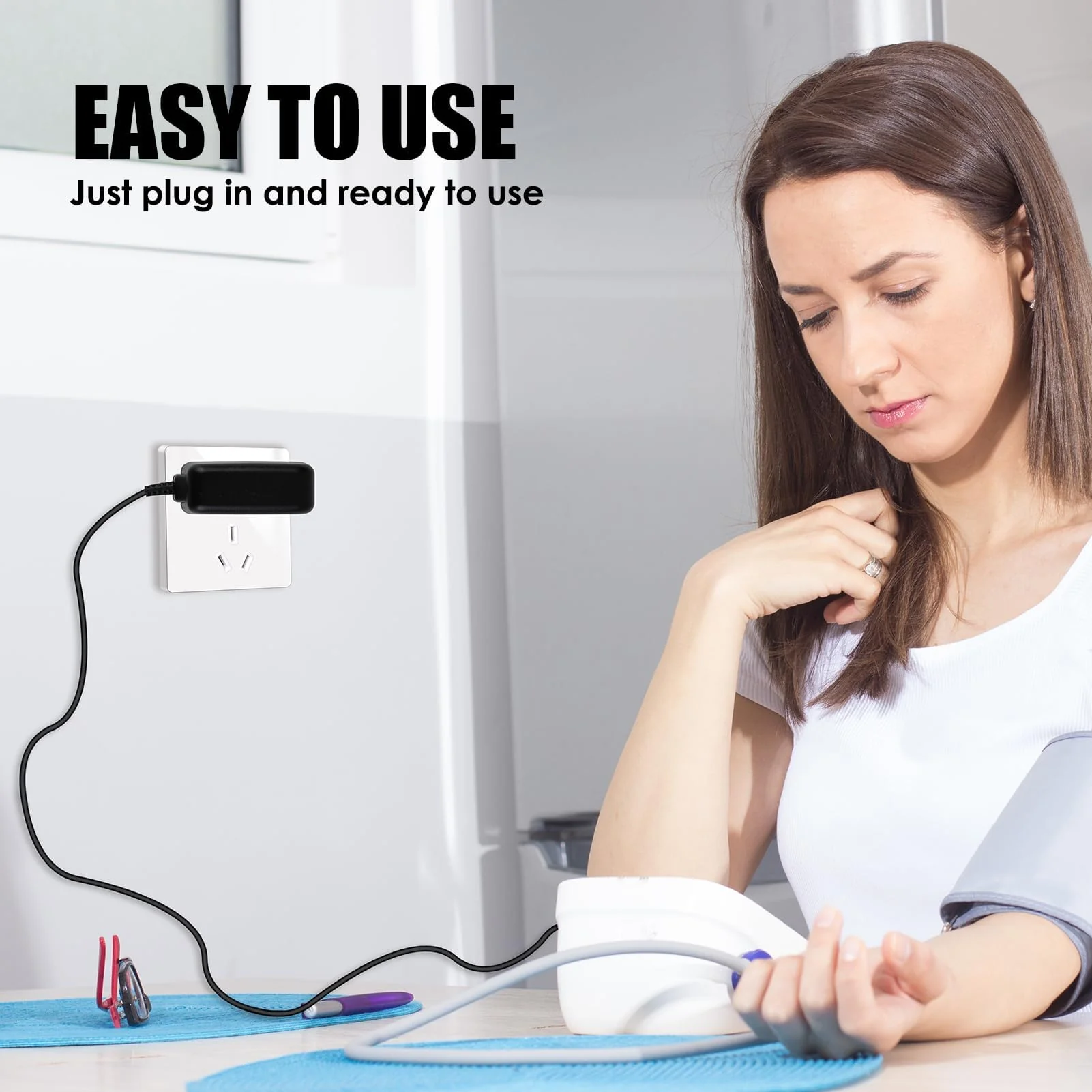 6 V Power Supply Charger for Omron Blood Pressure Monitor, AC Power Adapter Blood Pressure Monitors for Omron M7 M500 M700 M3 M5 Series, 1.4 m Replacement Power Supply Charging Cable Compatible with - Image 6
