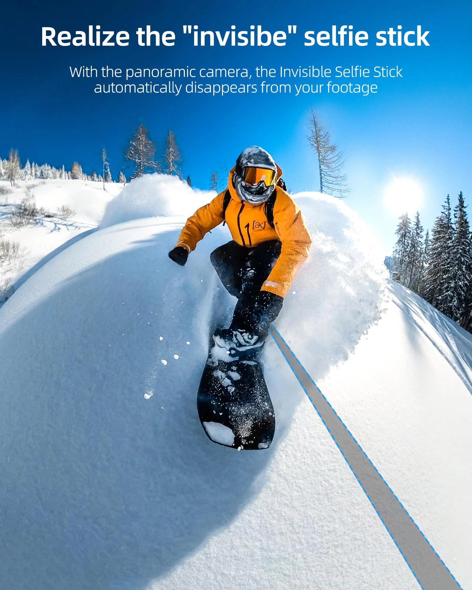 60"/1.5m Invisible Selfie Stick Carbon Fiber, 5ft Extended Long Pole Compatible with Insta360 X4 X3 ONE X2, ONE R, ONE X, ONE GO 3S 3 2 Action 360 Camera (14.2 to 60") - Image 6