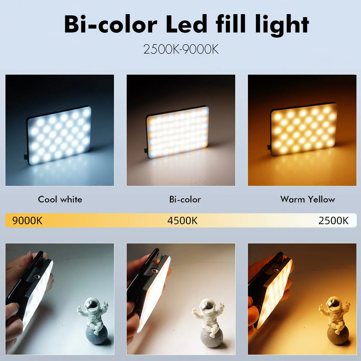 60 LED High Power Rechargeable Clip Fill Video Conference Light with Front & Back Clip, Adjusted 3 Light Modes for Phone, iPhone, Android, iPad, Laptop, for Makeup, TikTok, Selfie, Vlog 2000 Mah - Black - Image 5