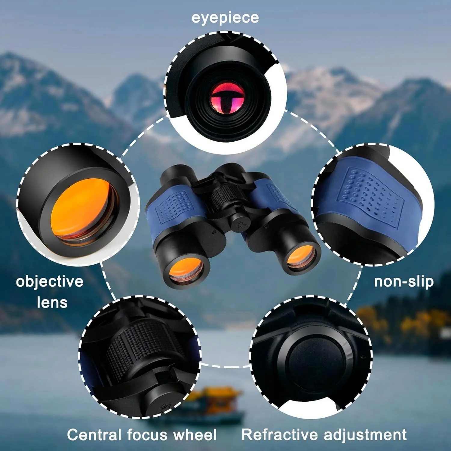 60x60 Compact Binoculars for Adult with Low Light Vision,BAK4 Prism FMC Lens HD Professional Waterproof,High Powered Easy Focus,for Bird Watching,Hunting,Traveling,Sightseeing - Image 3