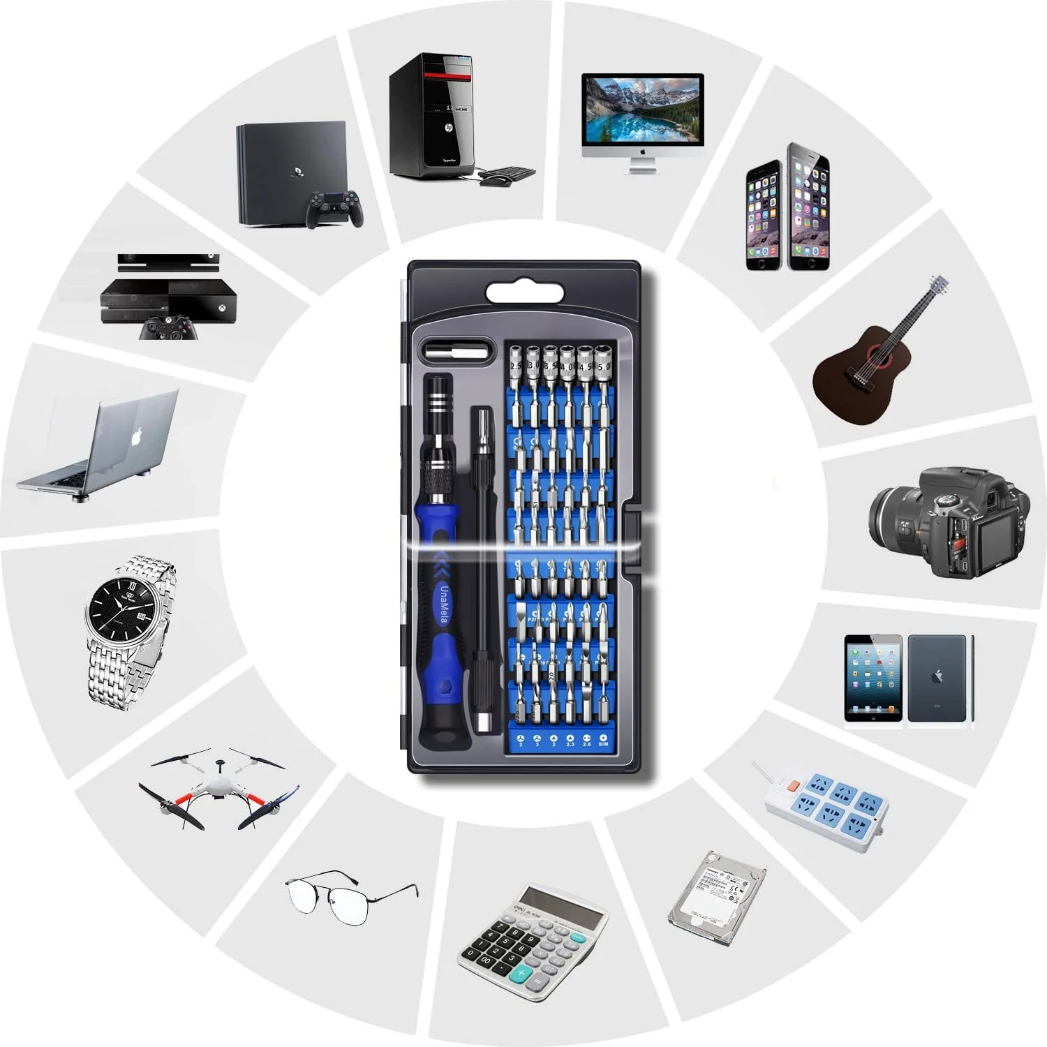 61 in 1 Professional Computer Repair Screwdriver Set, Precision PC, Laptop Repair Tool Kit, with 56 Magnetic Bit and Flexible Shaft, Suitable for Macbook, Tablet, PS4, Xbox Controller Repair - Image 5