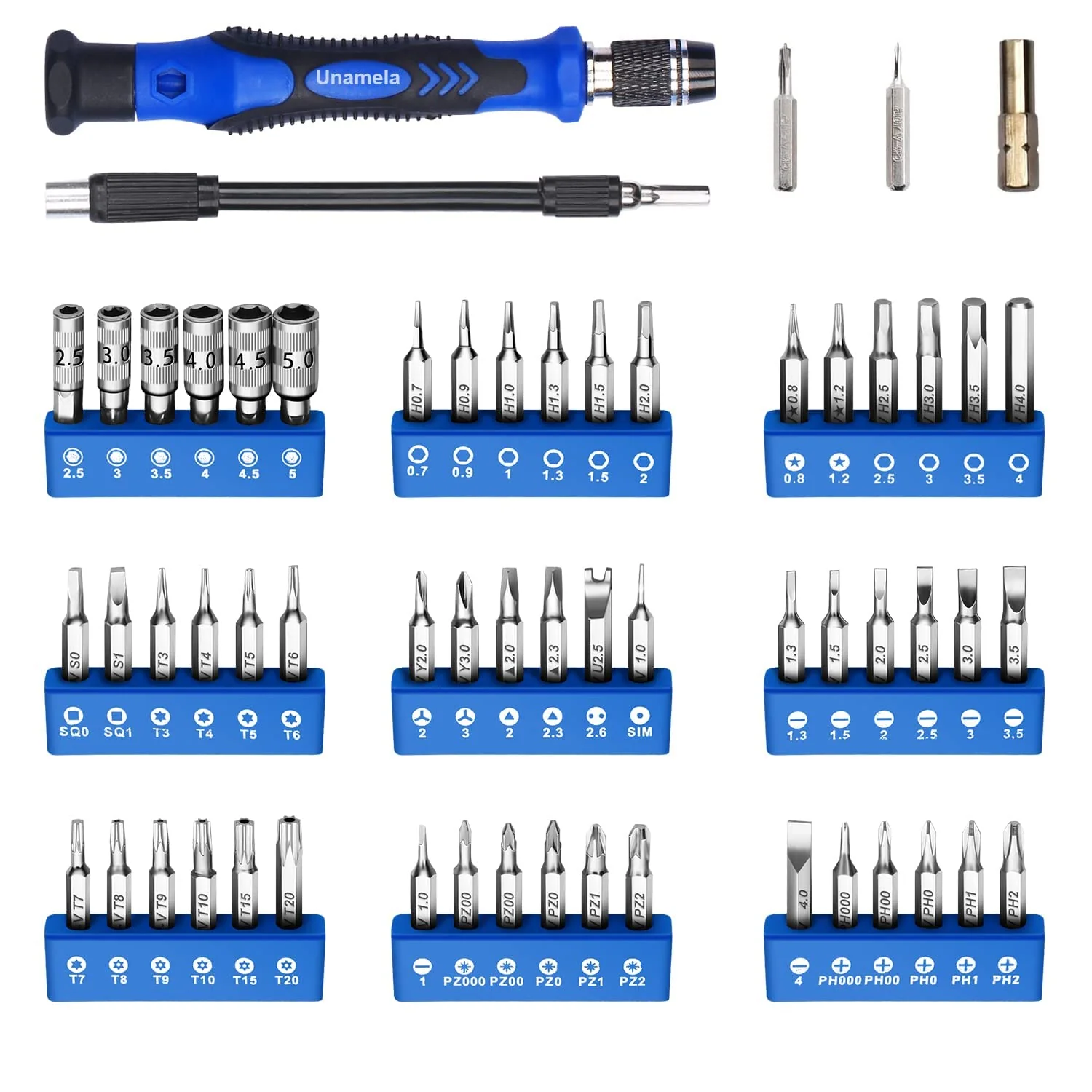 61 in 1 Professional Computer Repair Screwdriver Set, Precision PC, Laptop Repair Tool Kit, with 56 Magnetic Bit and Flexible Shaft, Suitable for Macbook, Tablet, PS4, Xbox Controller Repair - Image 6